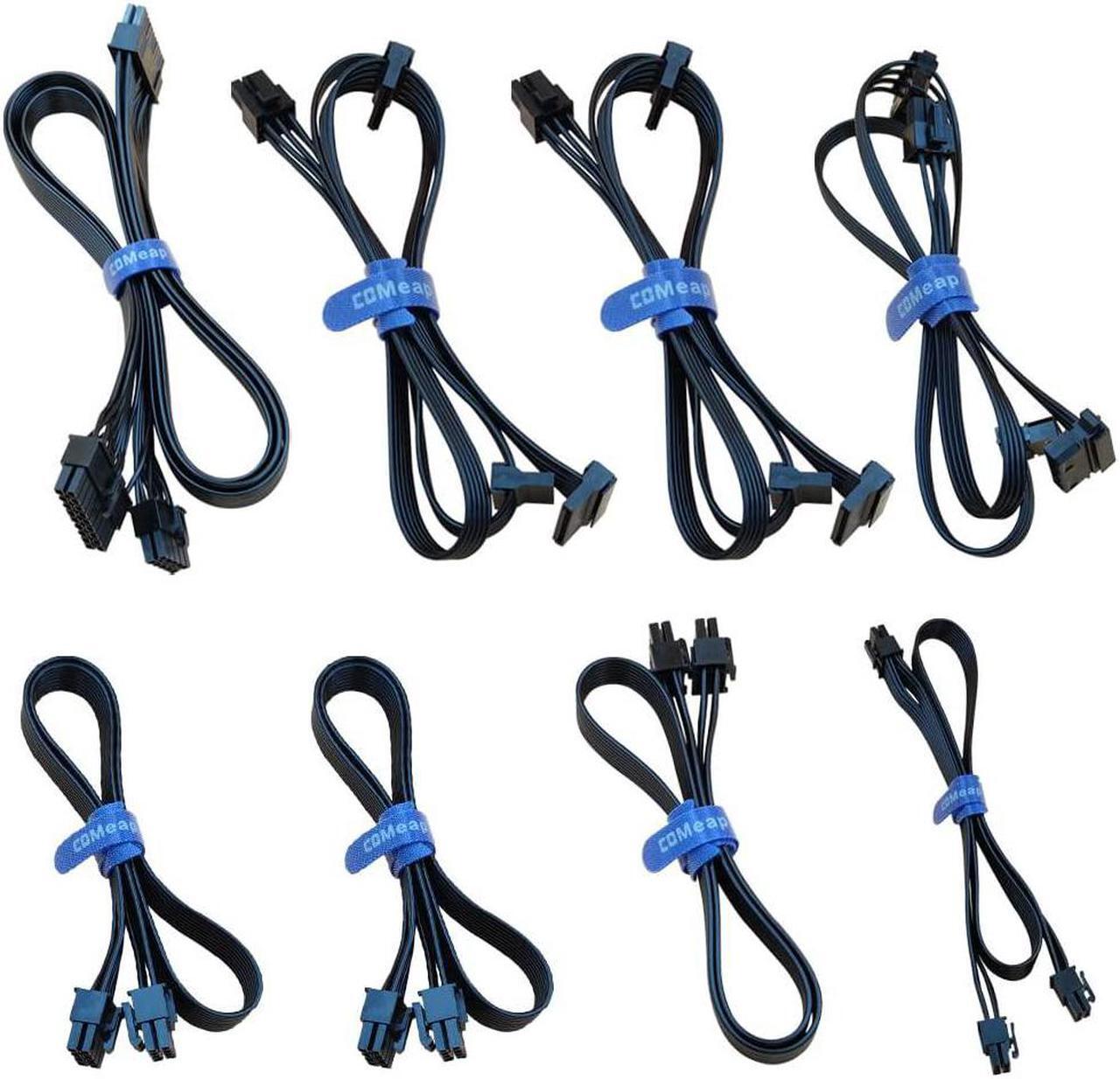 Main image of COMeap Starter PSU Modular Cable ATX PCIe EPS HDD Kit for Corsair PSU RMX RMI SF Series Black