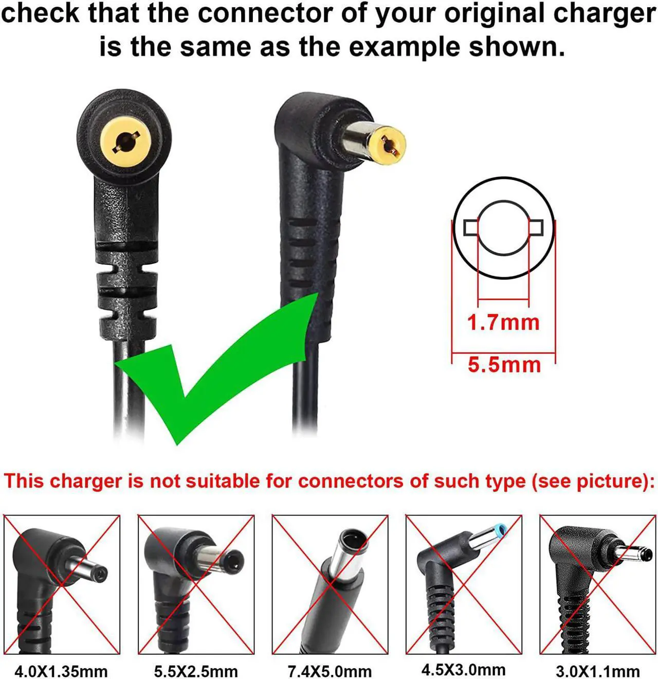 Alt view image 2 of 7 - AC Doctor INC Netbook AC Adapter Charger Gateway LT10 LT20 LT30 LT31 Laptop Power Supply Cord