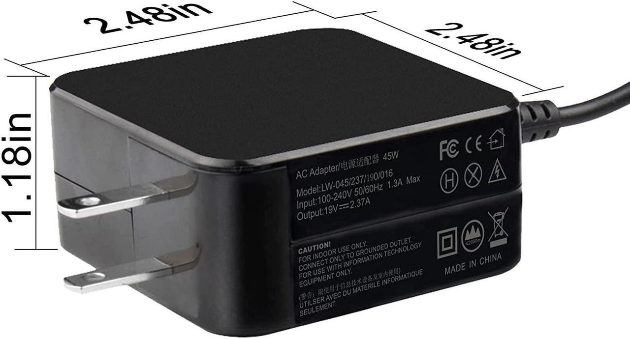 Alt view image 3 of 7 - 19V 2.37A 45W AC Adapter Laptop Computer Charger Notebook PC Power Cord Supply Plug Compatible with for Asus Zenbook UX21 UX21E Transformer Book T200TA T300CHI Acer Chromebook 3.0 x 1.1 mm