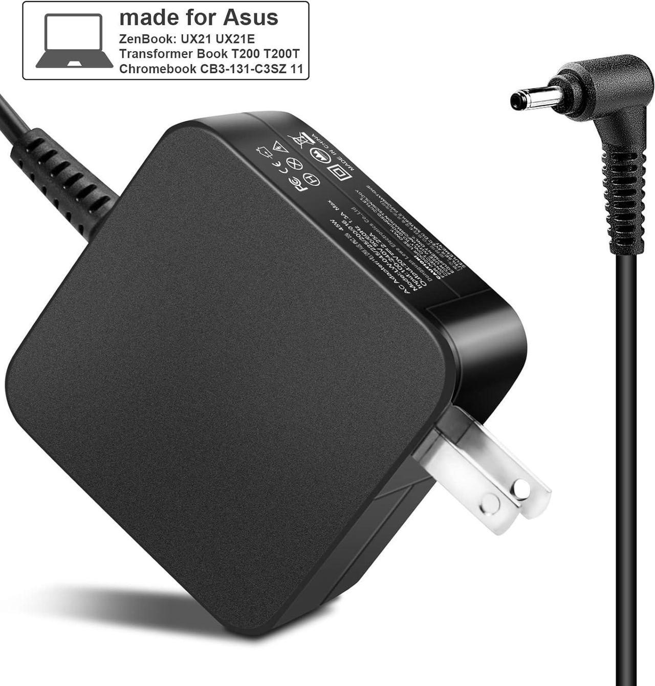 Alt view image 4 of 7 - 19V 2.37A 45W AC Adapter Laptop Computer Charger Notebook PC Power Cord Supply Plug Compatible with for Asus Zenbook UX21 UX21E Transformer Book T200TA T300CHI Acer Chromebook 3.0 x 1.1 mm