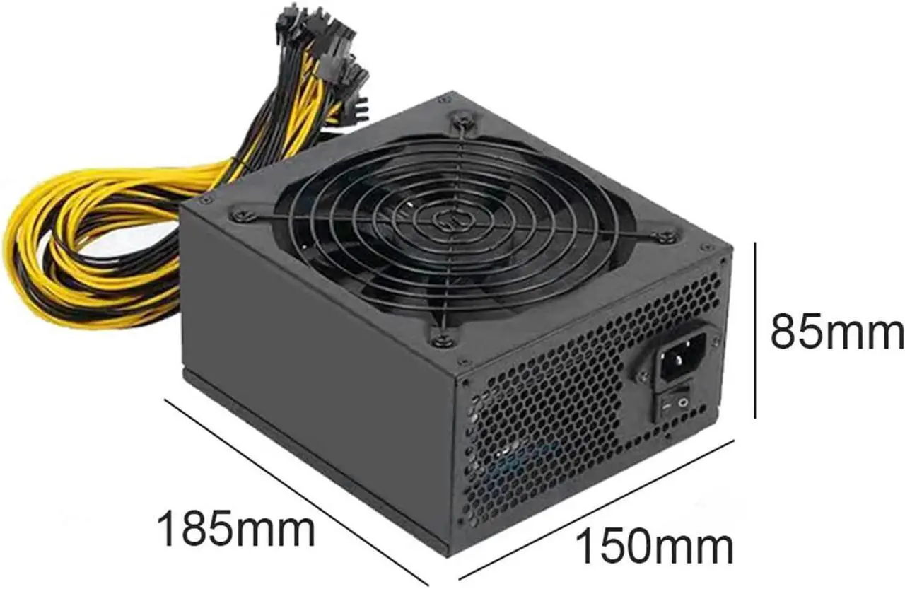 Alt view image 7 of 7 - 2000W ATX 12V 2.31 Silent Mining Machine Power Supply Computer Support 10x 6 Pin Graphics Cards Power Supply for Bitcoin Miner