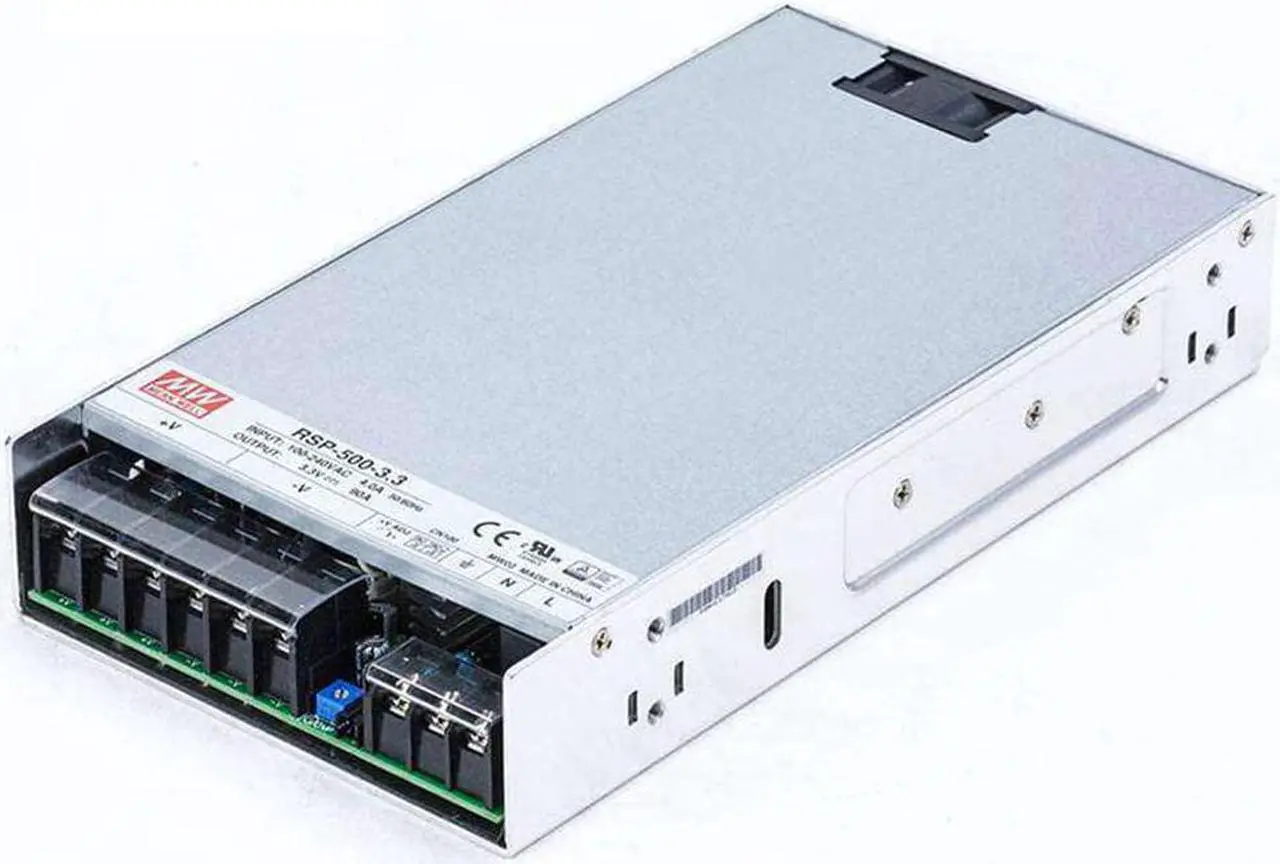 Main image of MW Mean Well Enclosed Type RSP-500W-12/15/24/27/3.3/4/48/5V PFC RSP Series 500W Single Output with PFC Function Power Supply (RSP-500-3.3)