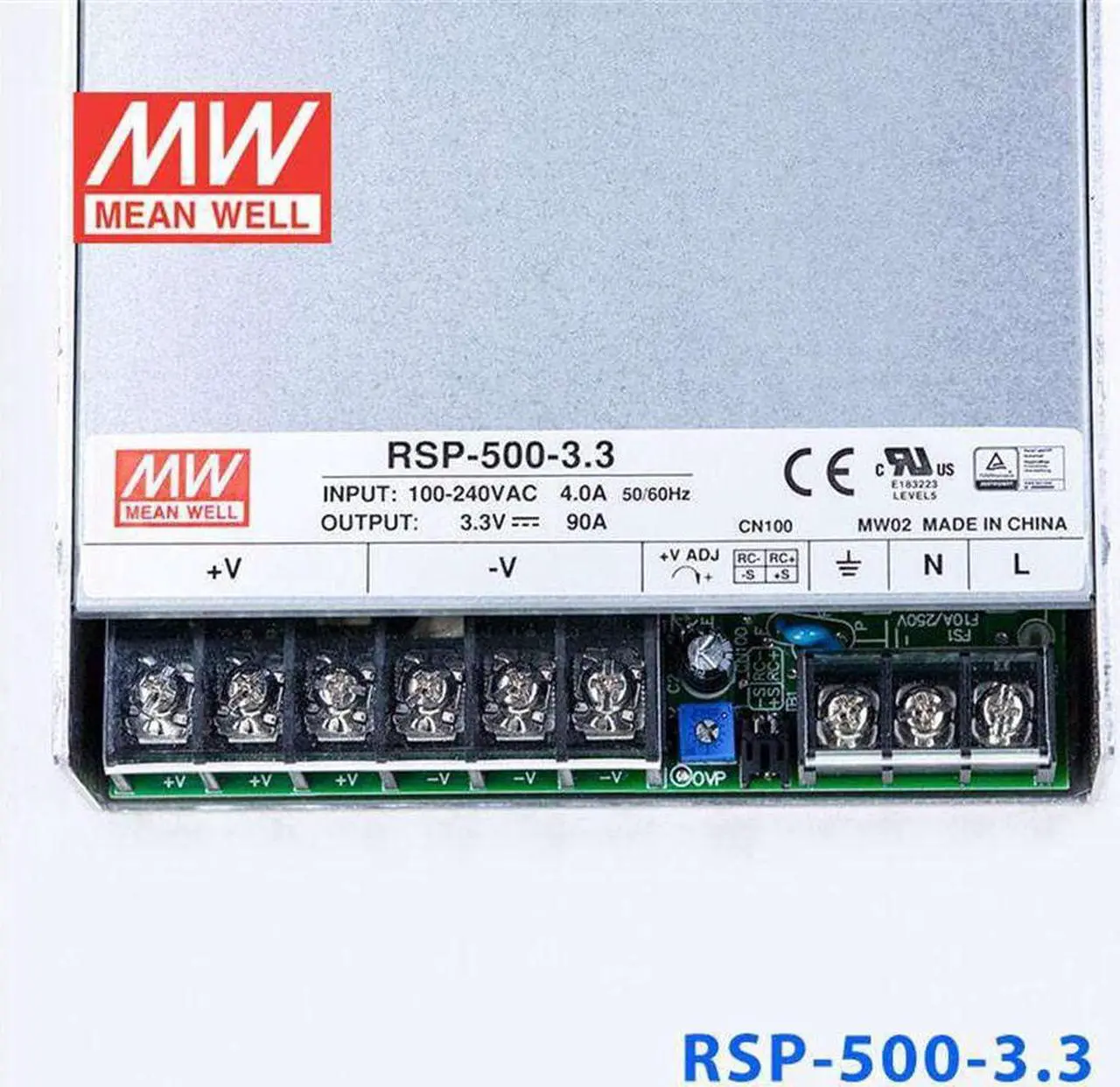 Alt view image 3 of 6 - MW Mean Well Enclosed Type RSP-500W-12/15/24/27/3.3/4/48/5V PFC RSP Series 500W Single Output with PFC Function Power Supply (RSP-500-3.3)
