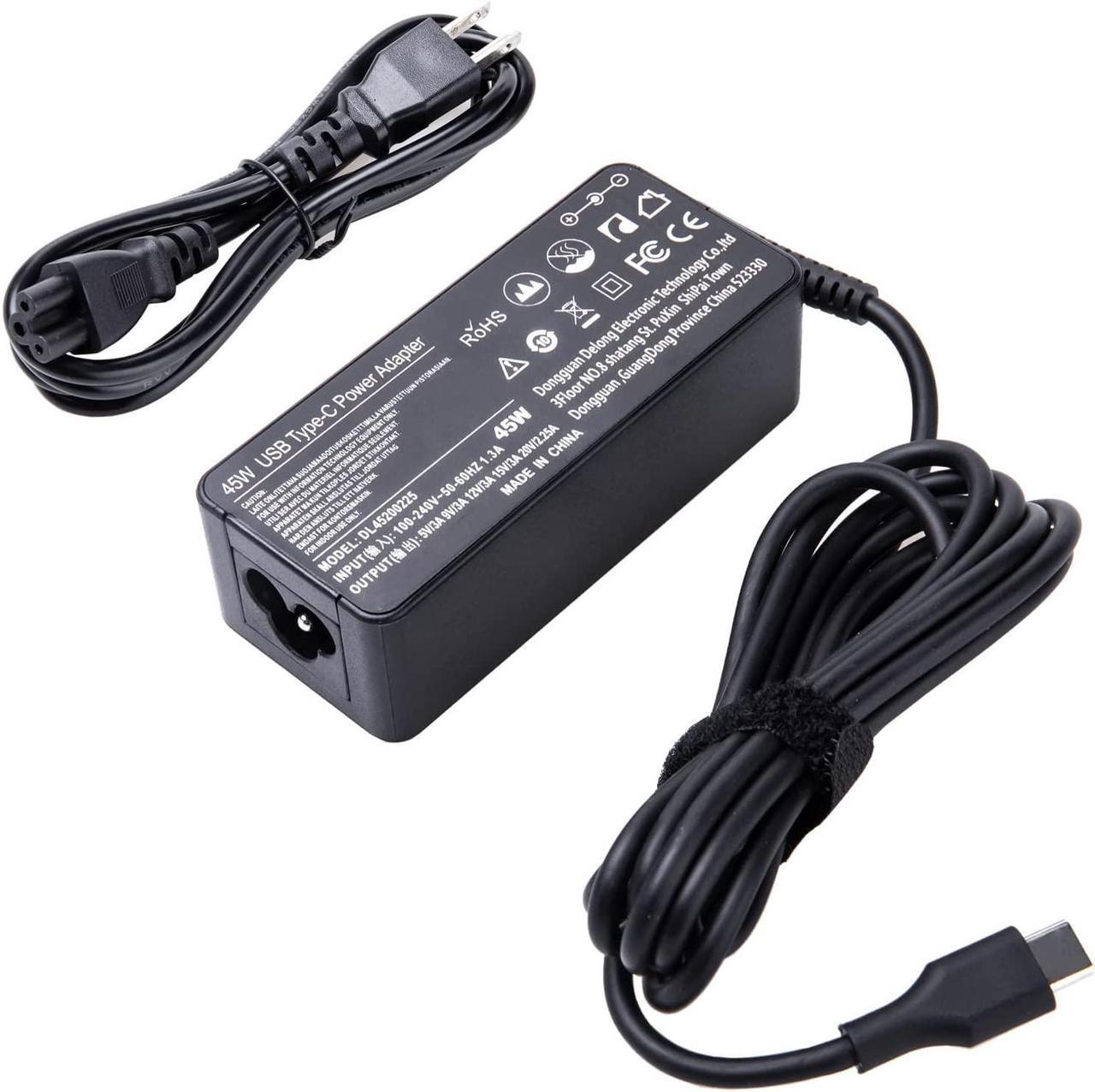Main image of 45W USB C Charger for Lenovo Chromebook 300e 500e S330 S340 C340 C330 100e ThinkPad T480s T480 T580 E580 T580s Chromebook 2nd Gen AST MTK AC Adapter Cord Power Cord