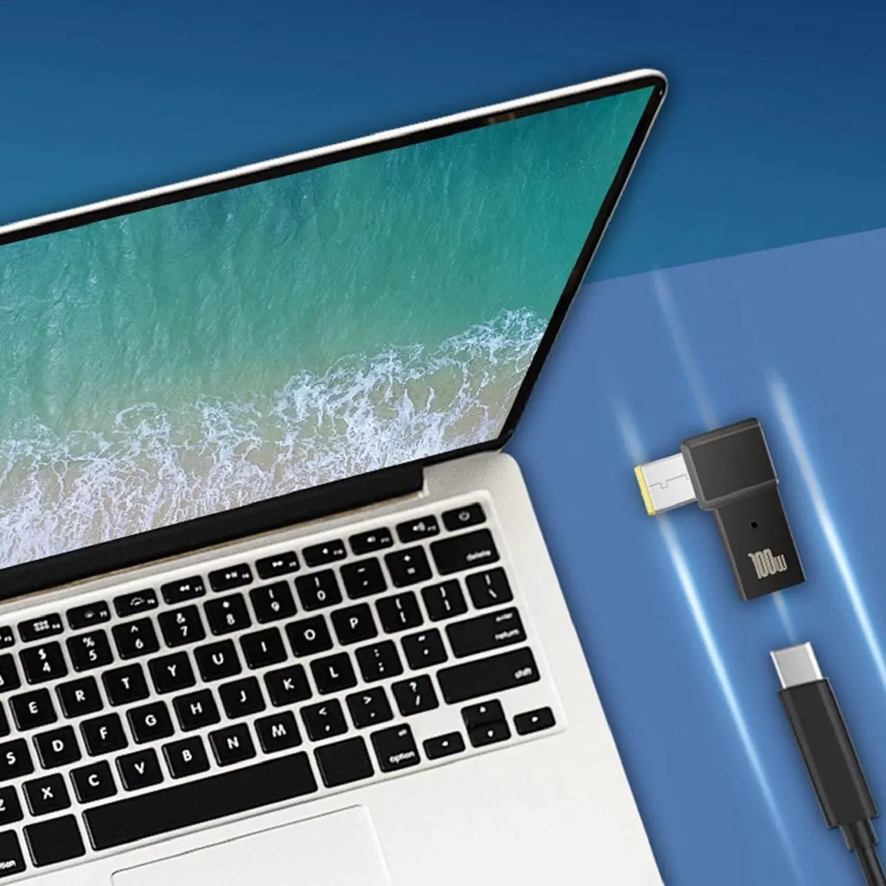 Alt view image 2 of 6 - Tpenod USB-C Female Input to Slim Tip Rectangle Power PD Charge Converter for Thinkpad Series E440 E450 E550 E560 T430 T440 T440S X250 L460,for Lenovo Yoga Series