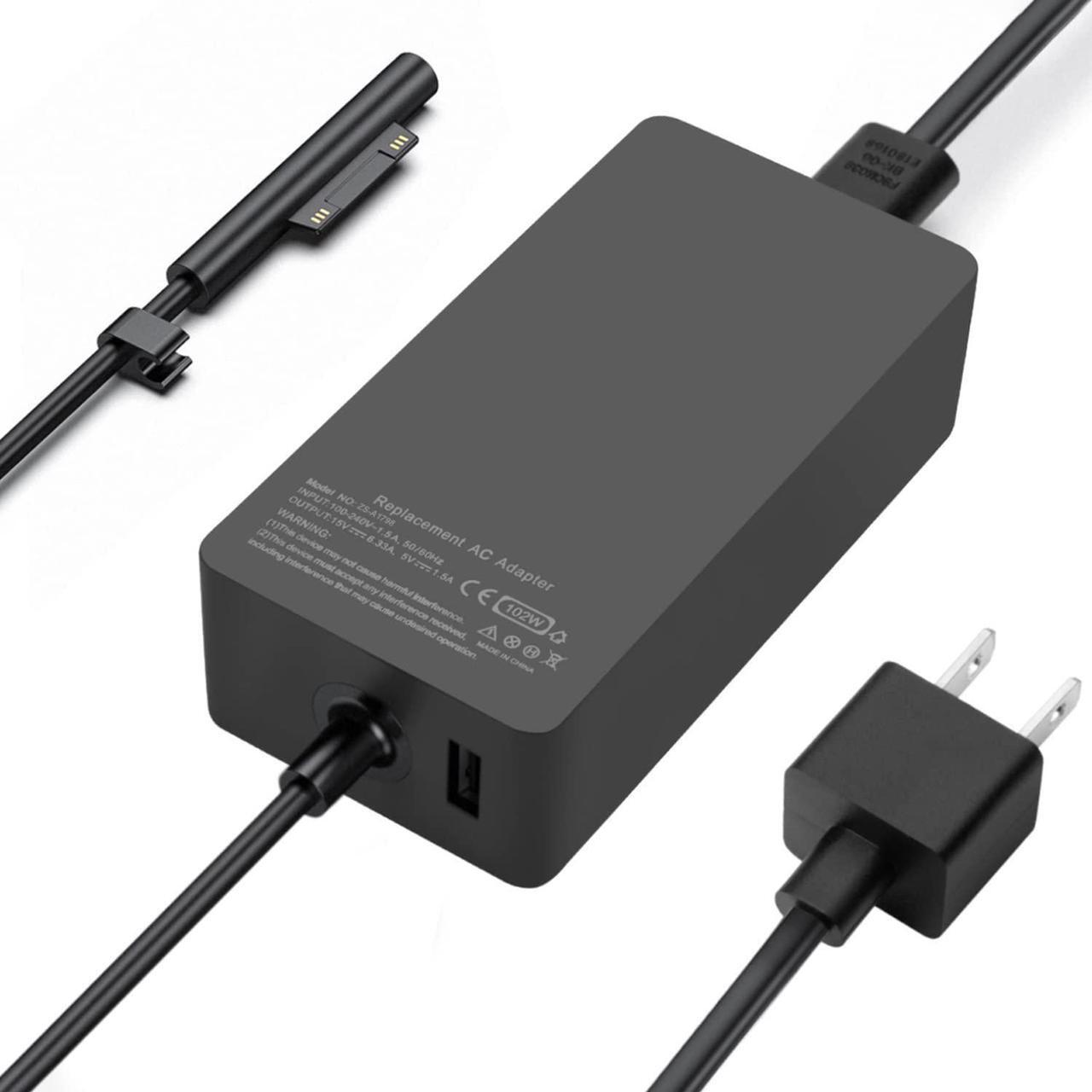 Main image of Surface Book Charger, 102W 15V 6.33A Power Supply AC Adapter Charger for Microsoft Surface Book 2, Surface Pro 7/6/5/4/3, Surface Laptop 3/2, Surface Go, with 6.2ft Power Cord