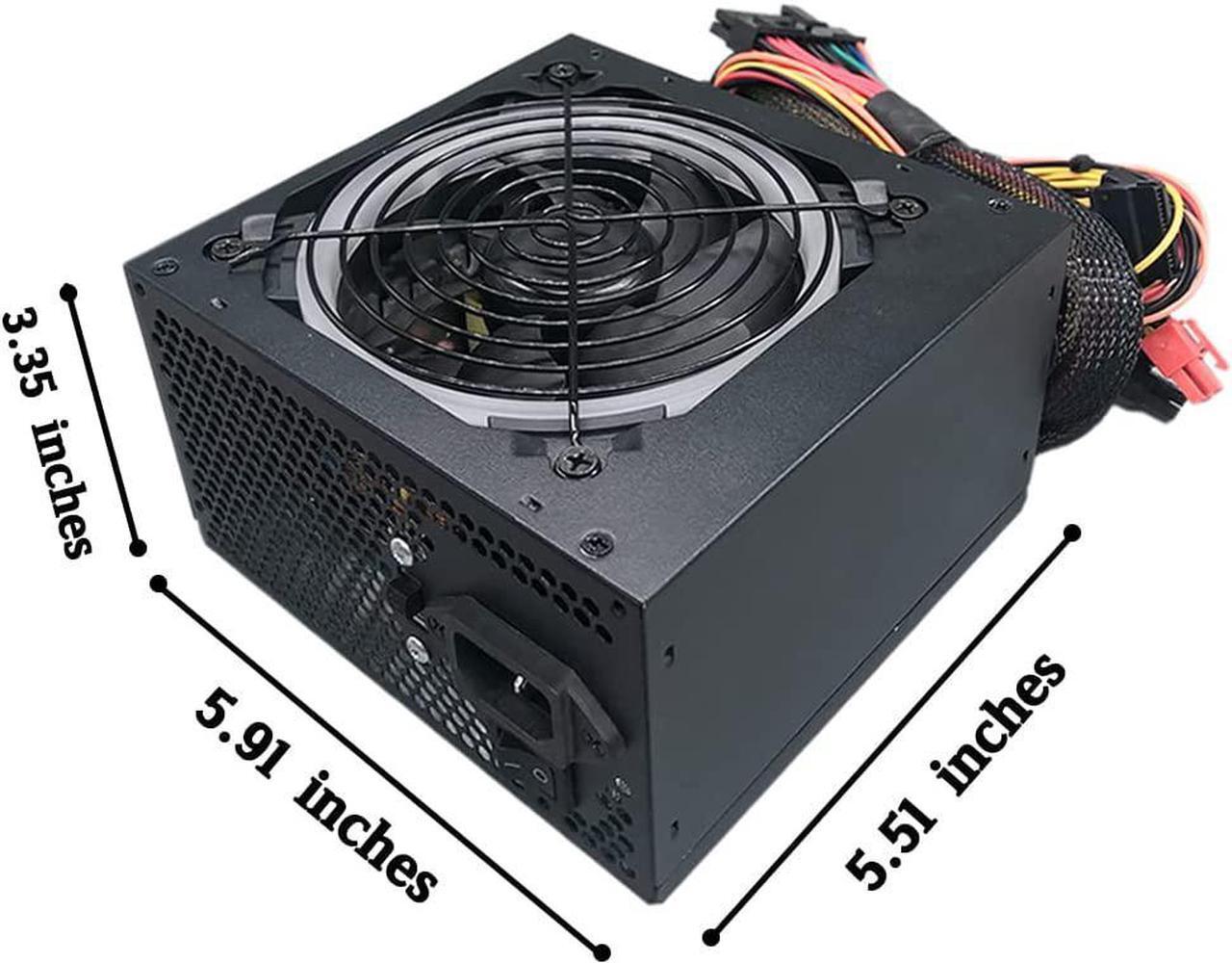 Alt view image 5 of 6 - Jinwei Power Supply, 840W Full Modular Computer PC ATX PSU, RGB Silent Game Power Supply with Automatic Control Fan, Multiple Color Light Conversion