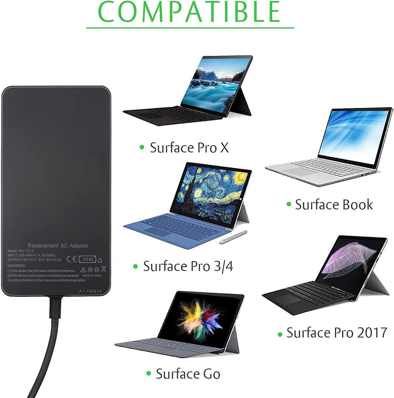 Alt view image 3 of 7 - 36W 12V 2.58A 1625 AC Surface Charger for Microsoft Surface Pro 3 Surface Pro 4 i5 i7 Microsoft Surface Pro 5 Surface Book Surface Go Surface Laptop?