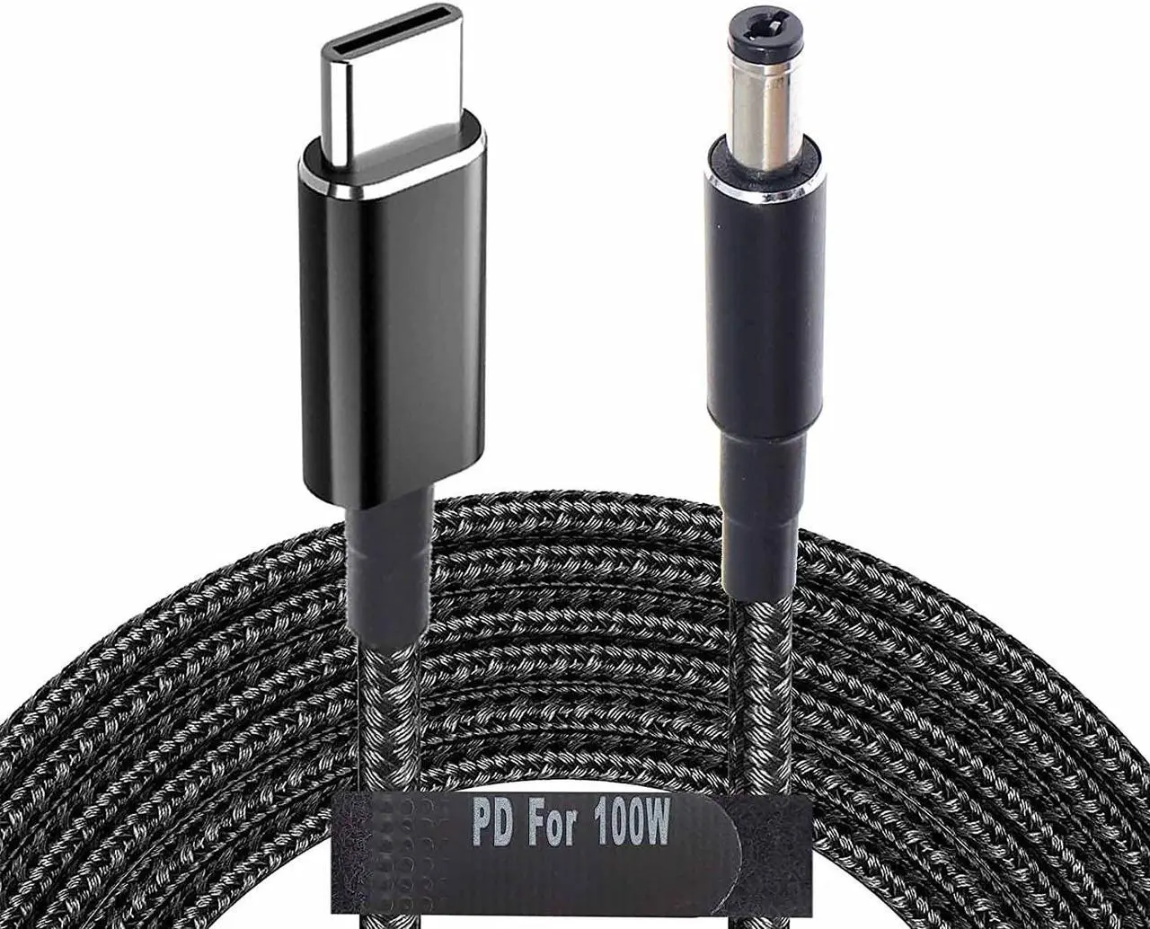 Main image of USB C to 5.5mm Adapter Cable Braided 19V 20V 100W Power Bank Battery Pack Charging Supply Type C Male to DC 5.5 x2.1mm Barrel Converter Cord Universal for UPS ONT Router Acer Toshiba Laptop PD Charger