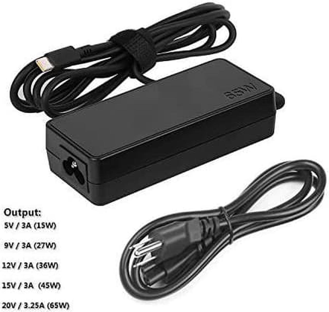 Alt view image 4 of 5 - 65W USB C AC Charger for Lenovo Yoga C930, S730, 920, 730, ThinkPad X1 Carbon 5th, 6th, ThinkPad T480, T480S, P52S, P51S, E480,E485, E580, E585 L380, L480, E480 Type C Laptop Power Supply Adapter Cord