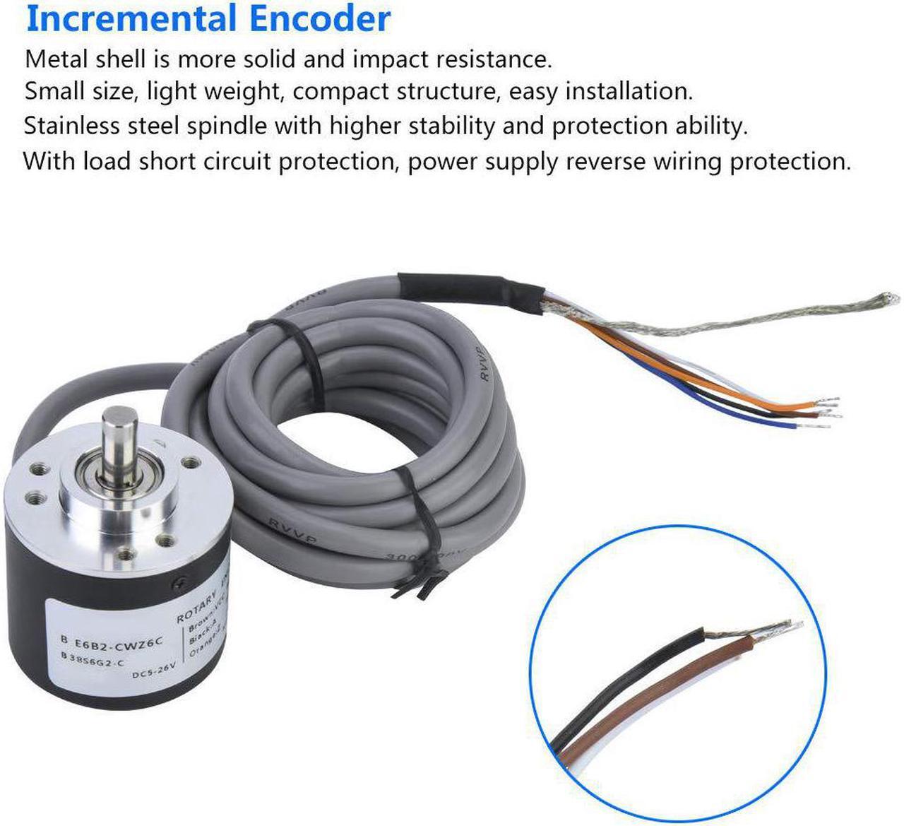 Alt view image 4 of 7 - Encoder, General-Purpose Encoder Cable Length 2m 38mm Diameter ASIC Devices for Power Supply Reverse Wiring Protection Conversion(600P/R)