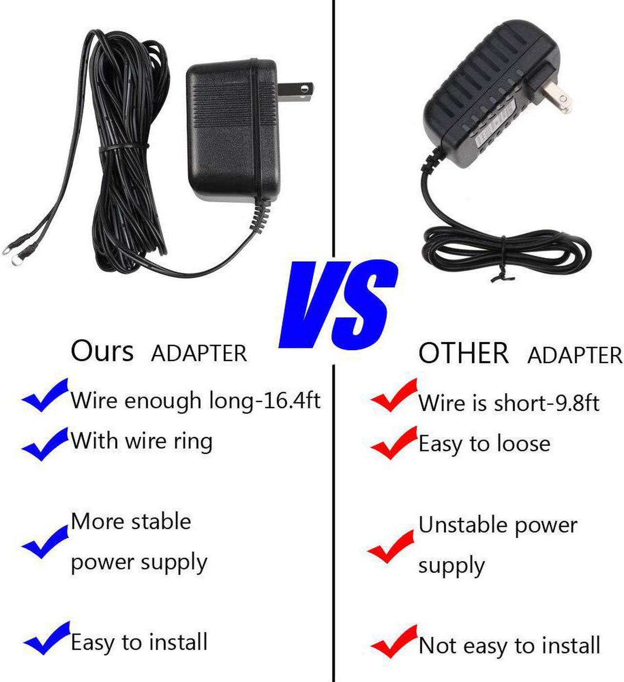 Alt view image 6 of 6 - 16ft/5m 18V 500mA Power Supply Doorbell Transformer Cord AC Adapter for Ring Video Doorbell 2 Pro Camera Battery