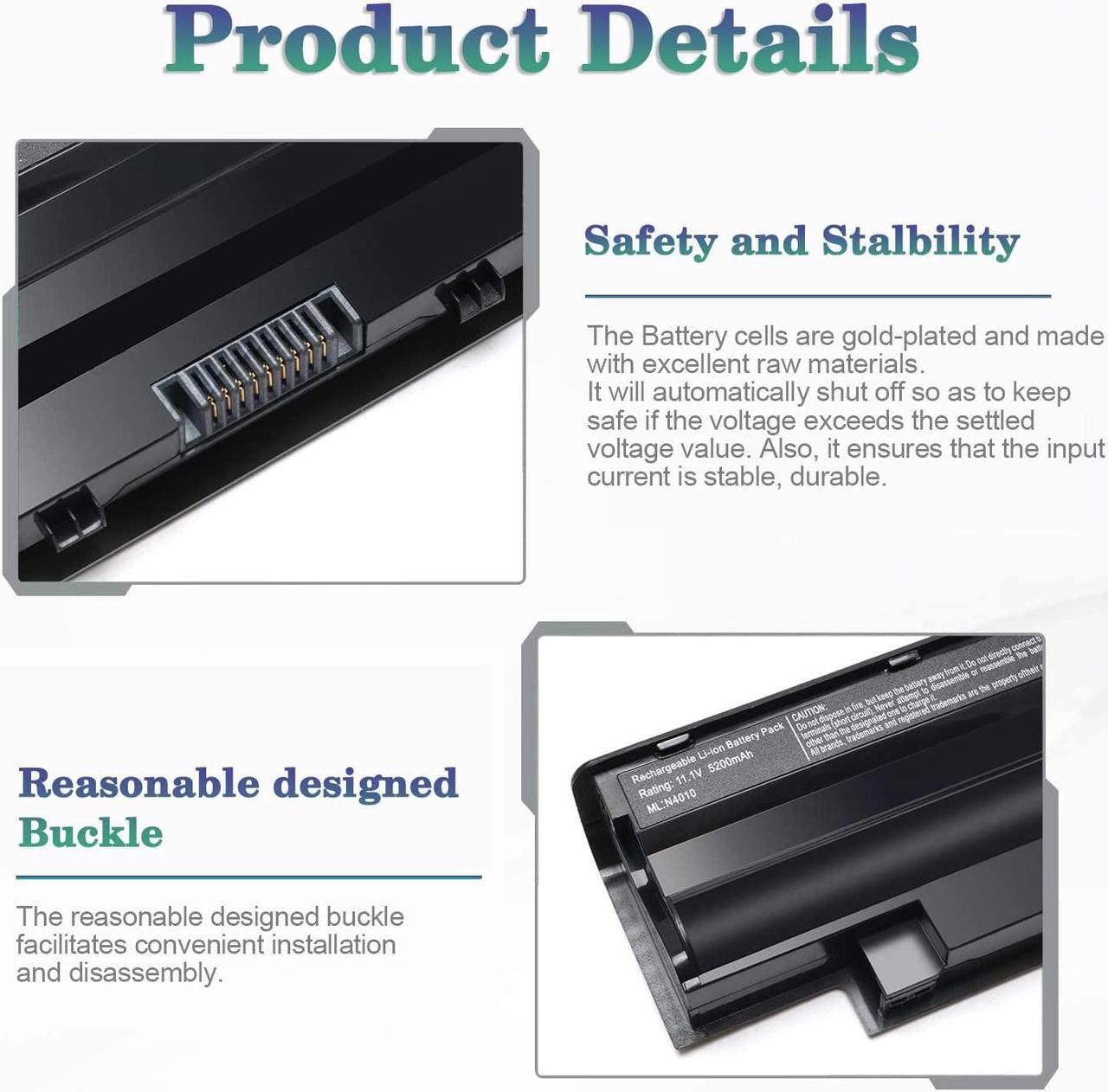 Alt view image 3 of 7 - Replacement J1KND 11.1v 48wh Laptop Battery For Dell Inspiron N7010 N7110 N5010 N5110 N5030 N5040 N5050 3520 N4010 N4110 N4050 M5010 3420 M5030 M5040 M5110 Vostro 3550 3450 1440 3750 JlKND TKV2V 4T7JN