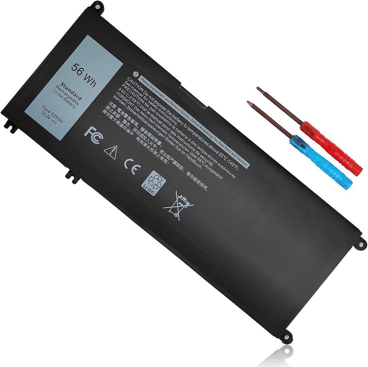 Main image of 56Wh 33YDH 15.2V Laptop Battery for Dell Inspiron 17 7000 7779 7773 7786 7778 2-in-1 15 7577 Latitude 3590 3580 3490 3380 G3 3579 3779 G5 5587 G7 7588 PVHT1 P30E P30E001 81PF3 081PF3 4 Cell