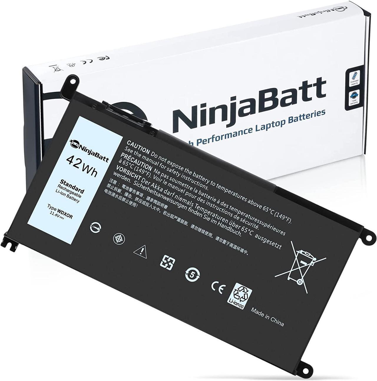 NinjaBatt Battery Compatible with Dell WDX0R Inspiron 15 5000 7000 5567 7579 5578 5570 5568 7569 5579 5565 7573 13 7378 5378 7368 5379 5368 7375 17 5767 Y3F7Y - [42Wh/11.4v]