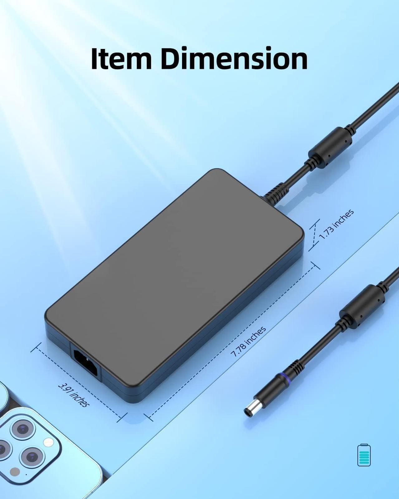Alt view image 4 of 7 - 240W 180W AC Charger Fit for Dell G Series G16 7620 Gaming Laptop Adapter Power Supply Cord