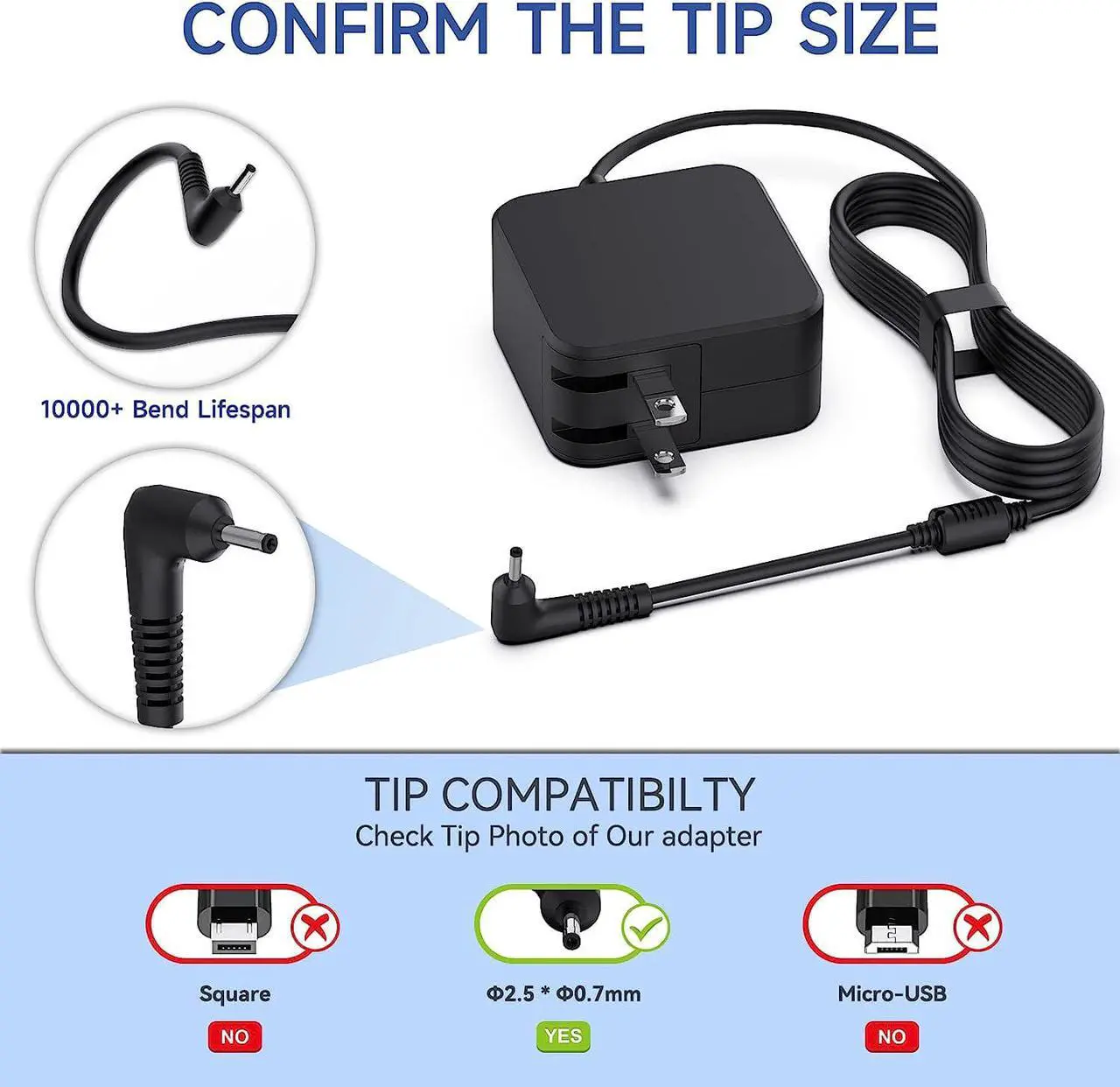 Alt view image 5 of 7 - Chromebook Charger Adapter for Samsung 11.6" Laptop Computer PA-1250-98 Chromebook 3 2 303C 500C 503C XE500C13 XE501C13 XE303C12 XE500C12 XE503C12 XE503C32 26W 12V 2.2A Power Supply