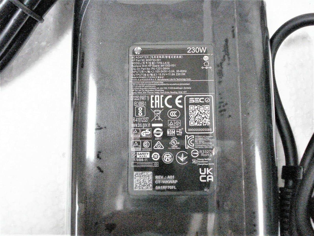 Alt view image 4 of 6 - 230W Genuine Small 4.5mm Tip Charger for HP Omen 15 16 17 Gaming Laptop M41303-001 TPN-LA10 Power Supply Adapter Cord