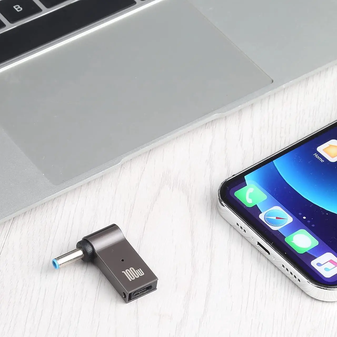 Alt view image 7 of 7 - USB C to 4.5mm Laptop Charging Female Type C to Male DC 4.5 x 3.0mm Jack Plug Converter 100W PD Power Charger Connector Tip for Probook Notebook Elitebook f211wm f233wm Envy 17 13 15 HP 45W/65W laptop