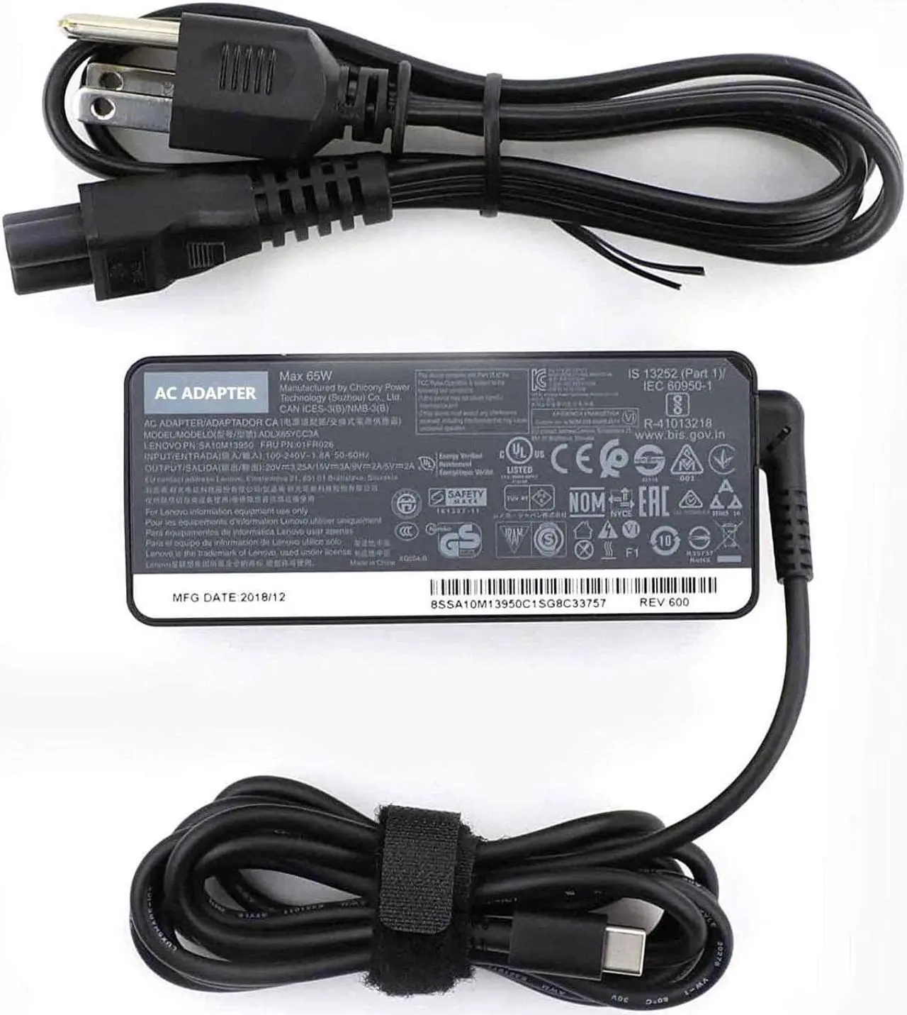 Main image of 65W USB-C Laptop Charger Fit for Lenovo Thinkpad X1 Carbon Type-C Series: X1 Carbon 5th 6th 7th 8th Gen, X1 Yoga 2nd 3rd 4th 5th Gen, X1 Tablet 2nd 3rd Laptops Power Supply Cord