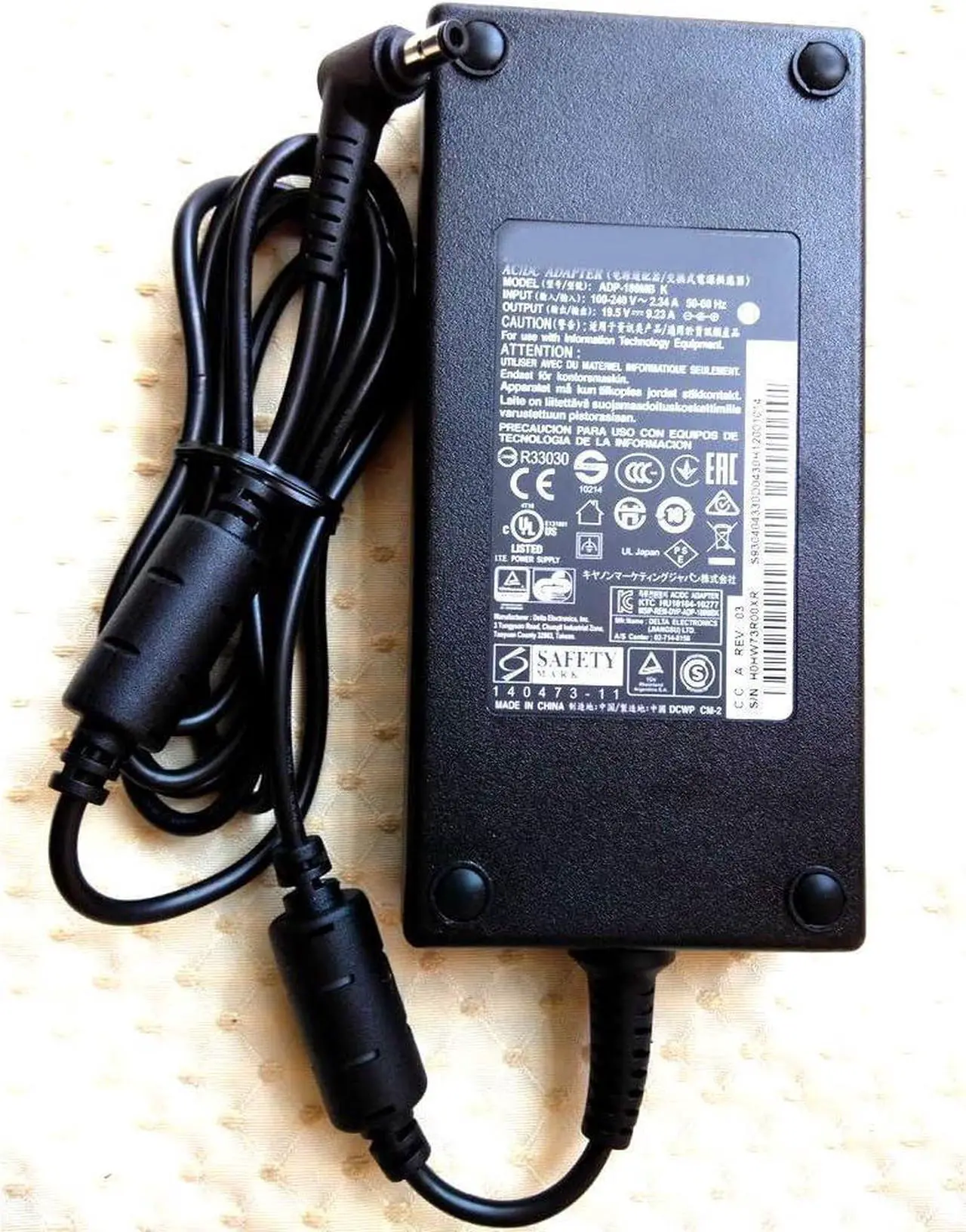 Main image of Genuine Original for MSI Laptop Charger AC Power Adapter ADP-180MB K 19.5V 9.23A 180W Slim