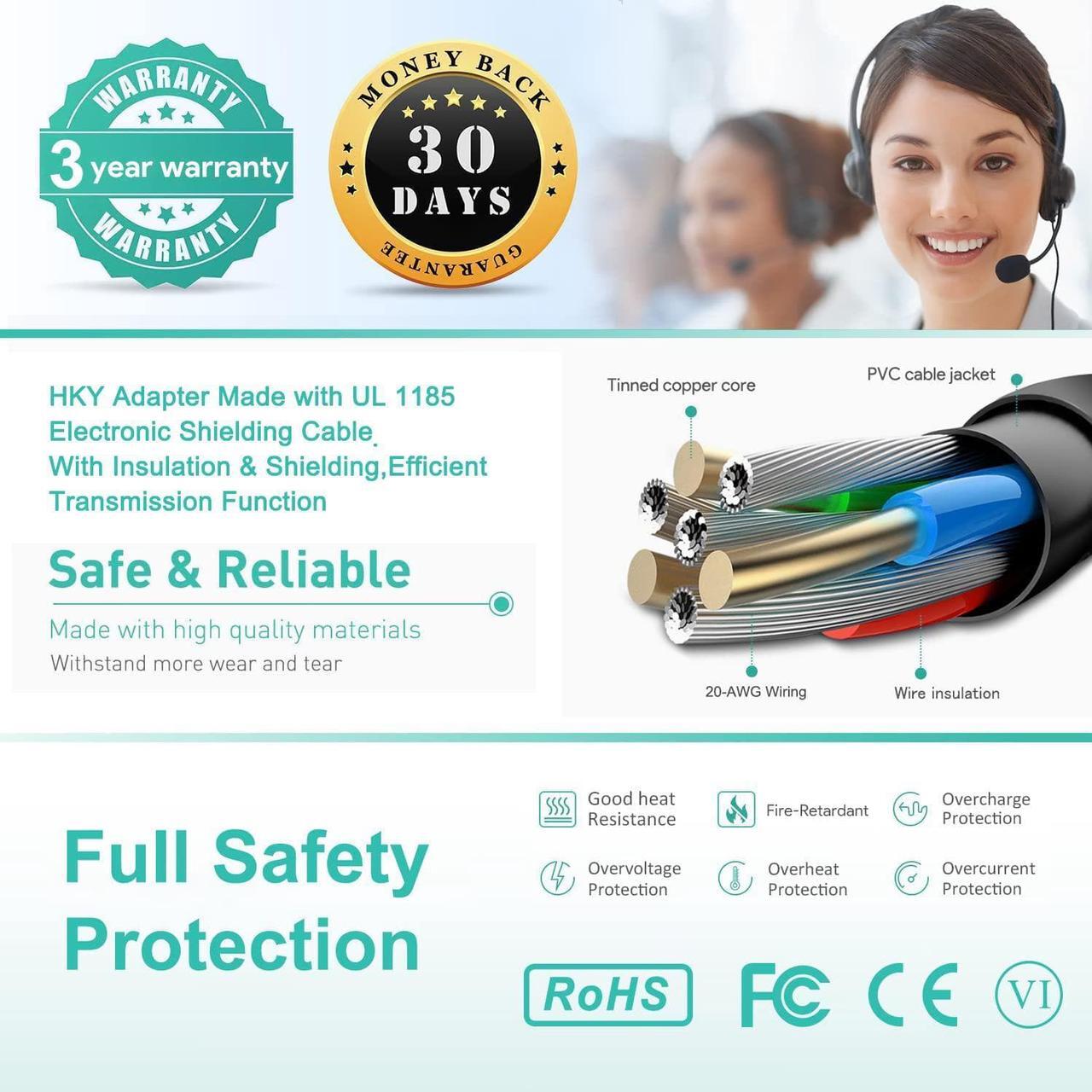 Main image of HKY AC Charger for Netgear Arlo Pro Base Station VMB4000 VMB-4000 CM500-100NAS CM500 CM31T CM700 Arlo Pro 2 Base Station VMB3000 VMB4000 MS3530 VMS3430 VMS3130 VMS3230 Cameras System Power Supply Cord