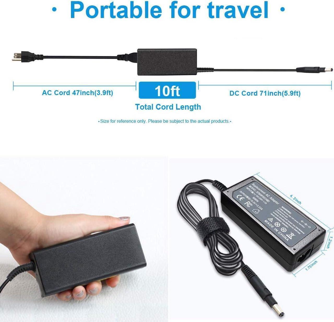 Alt view image 3 of 7 - 19.5V 3.33A 65W Charger Compatible with HP Pavilion TouchSmart Sleekbook 14-B109WM 15-B129WM 15-B119WM 15-B142DX 15-B143CL 14-B120DX 14-b000 14-c000, Envy 4 6 Series 693715-001 613149-001 677770-003