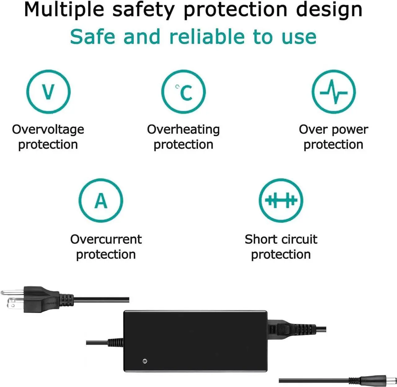 Alt view image 3 of 5 - Jantoy 120 Watt 12V 10 Amp AC Adapter Charger Compatible with # LP-12100 120W 12VDC 10A Power +Cord