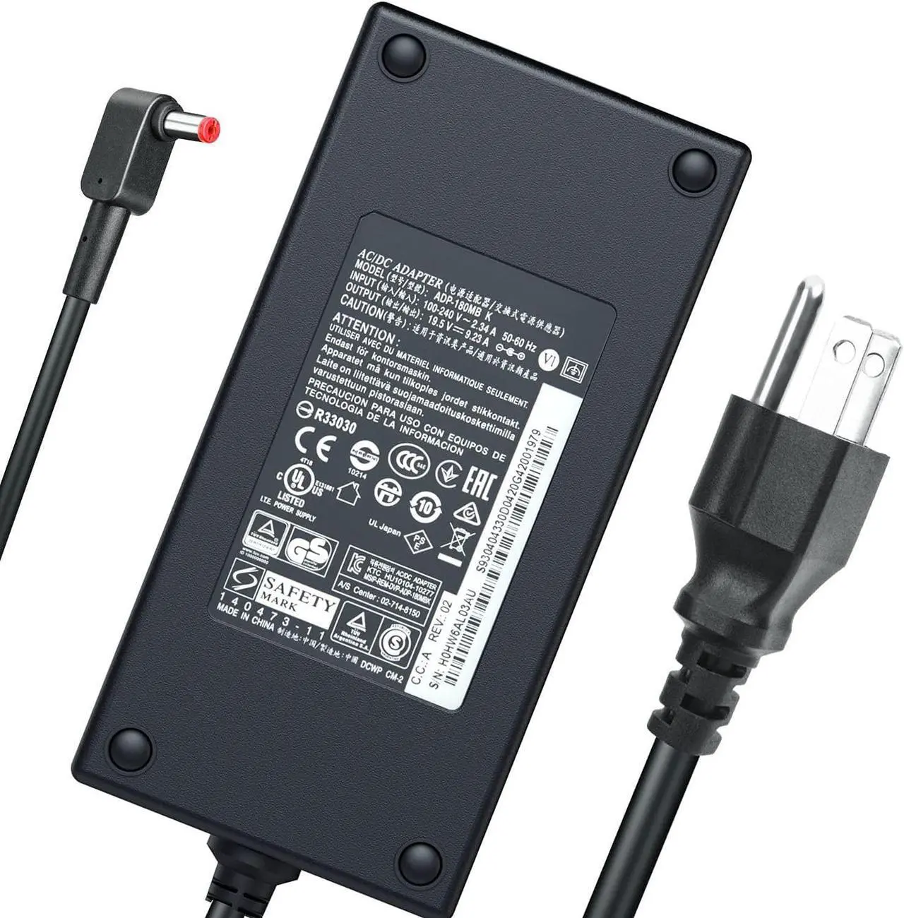Main image of 180W Charger for Acer Predator Helios 300 G3-571 G3-572 PH315-51 PH317-52 PH315-52 PH317-53 PH317-51 PT315-52 PH317-54 Laptop AC Adapter Power Supply