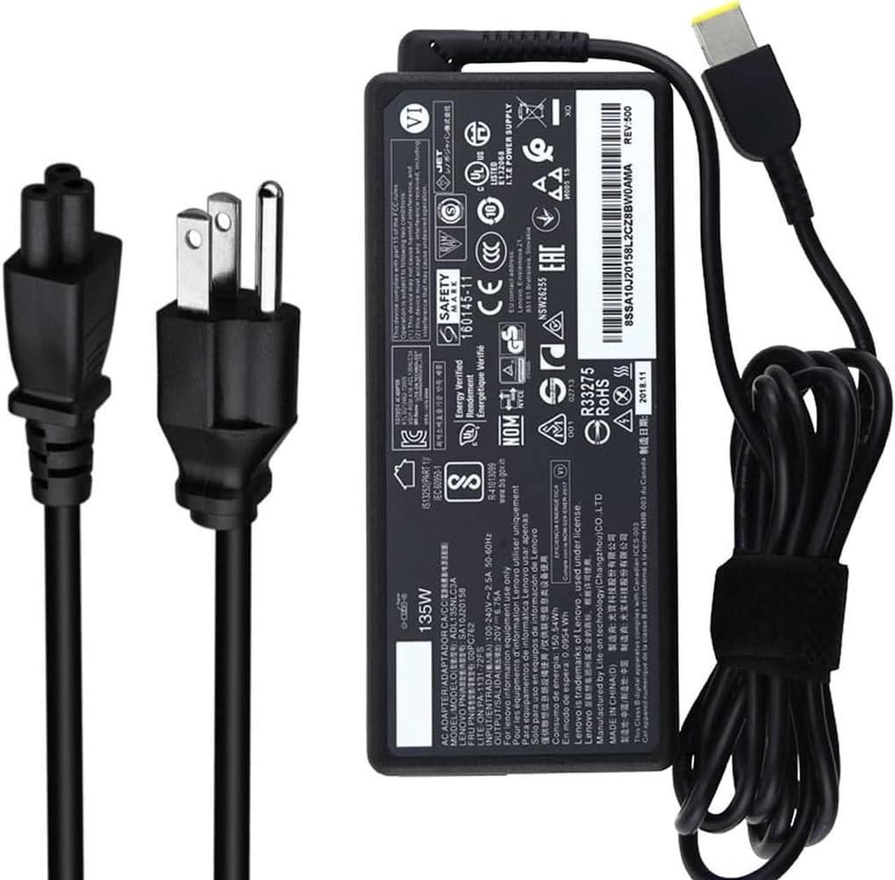 135W 20V 6.75A Laptop Charger Fit for Thinkpad 135W AC Adapter 4X20E50558 Ideapad Gaming L340 3-15 135W Laptop Adapter Power