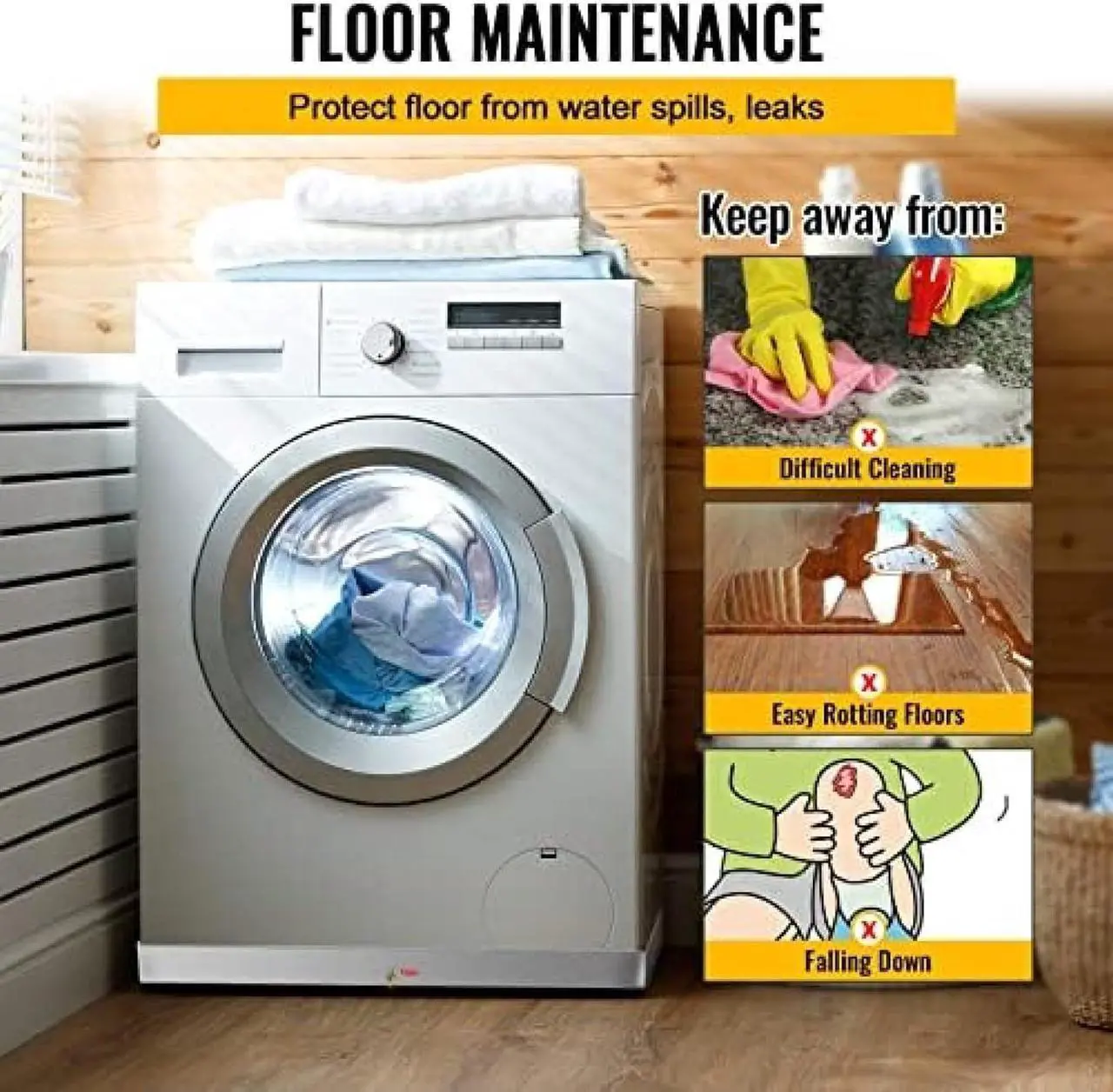Alt view image 5 of 7 - Washing Machine Pan - Drilled Washing Machine Drain Pan Drain Adapter Fitting Included - Recycled Steel Washing Machine Tray - Drain Pan for Washer and Dryer,27 X 25 X 2.5 Inch