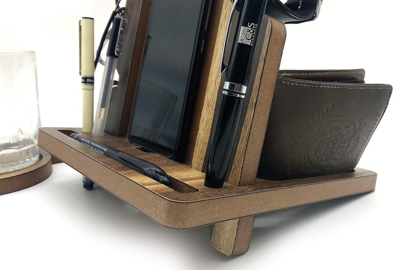 Alt view image 2 of 7 - VAH White Color PVC Stand All Type of Mobile Docking Station, Works with All Mobile Models Watch,Key,Pen etcâ¦
