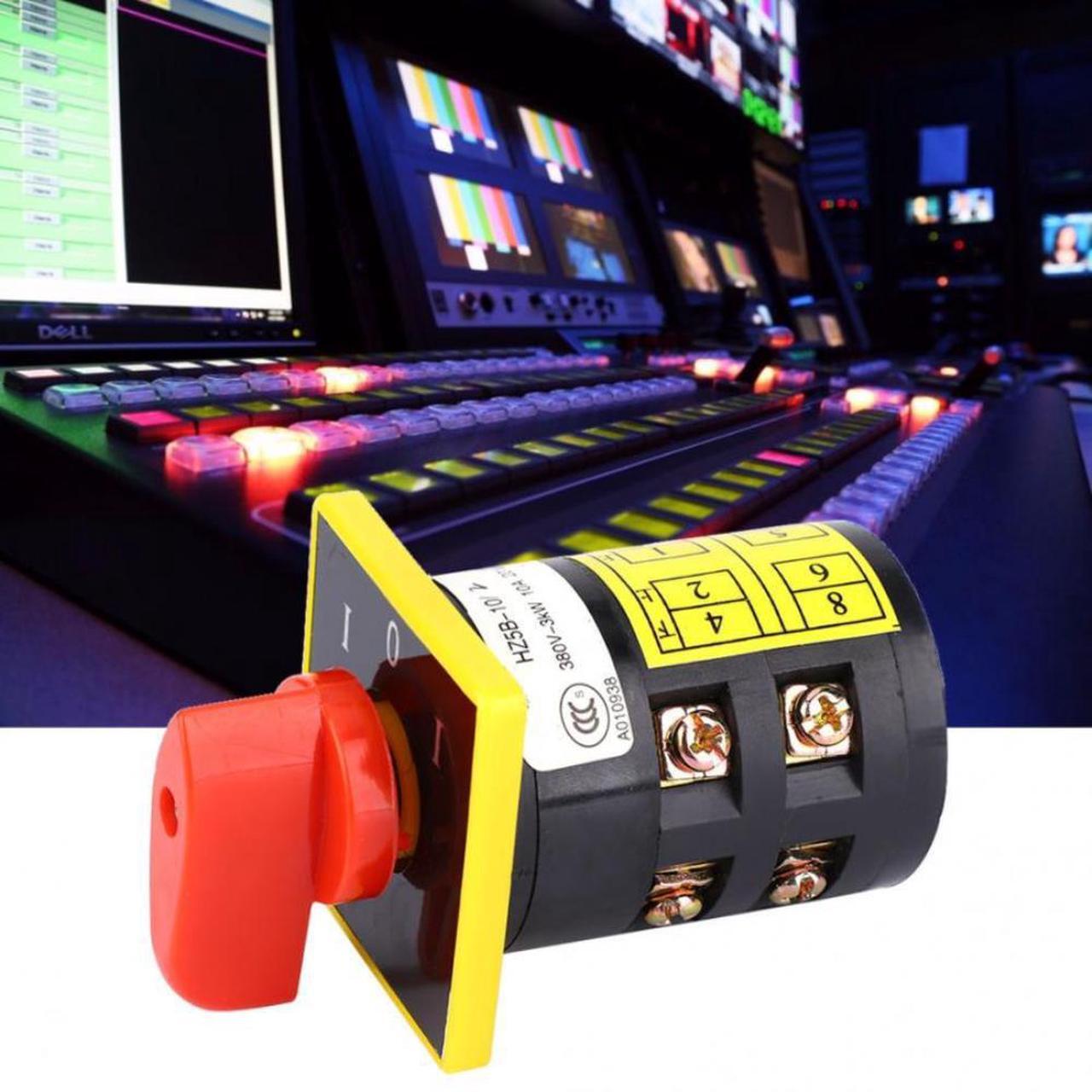 Electric 3 Position HZ5B-20/2 Red Body Combination Changeover Rotary Cam Switch 20A 2 Poles 8