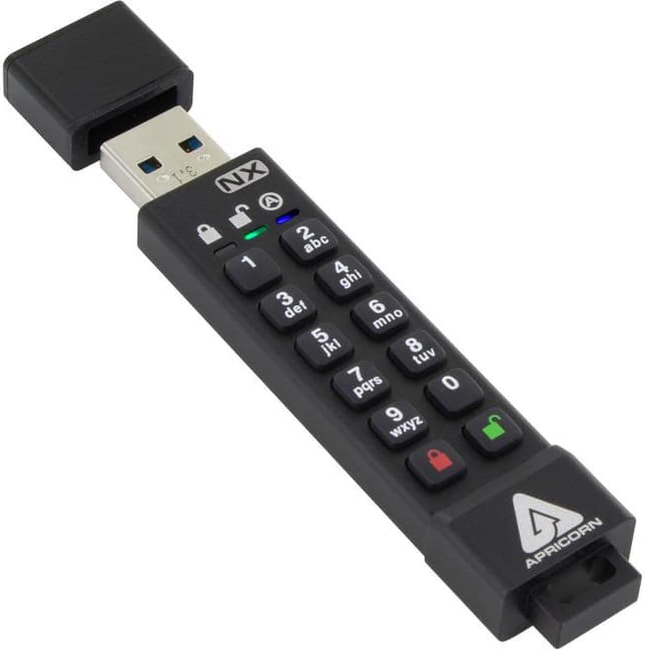 Alt view image 2 of 15 - Apricorn ASK3 32GB USB3.2 Type -A Flash Drive Black Model ASK3-NX-32GB