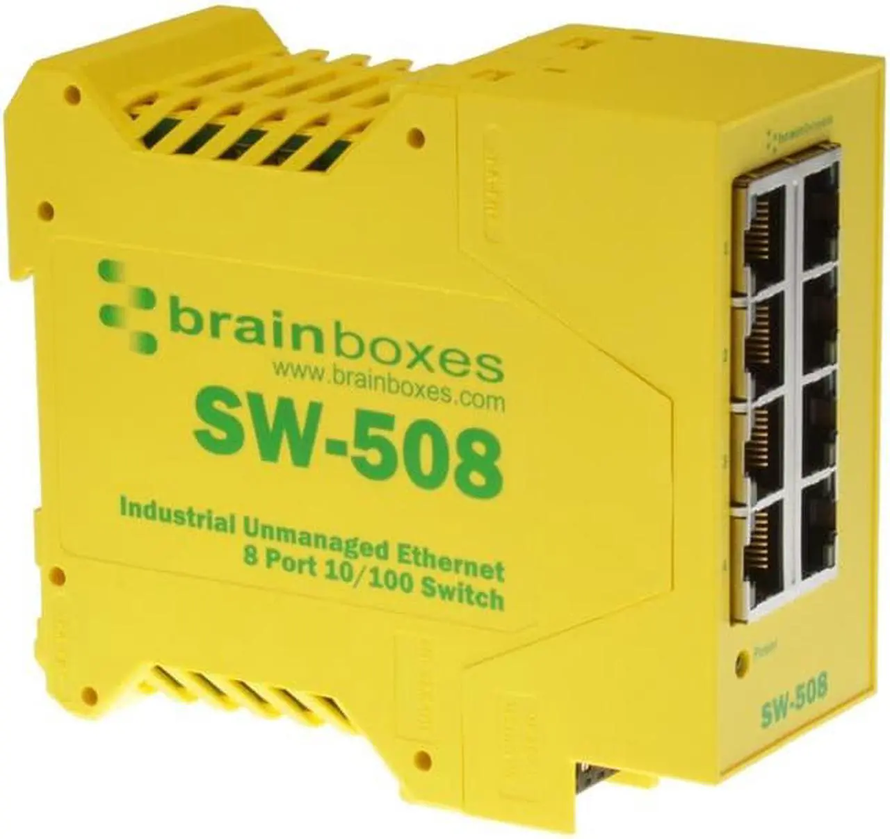 Alt view image 4 of 15 - BRAINBOXES SW-508 INDUSTRIAL ETHERNET 8PORT SW