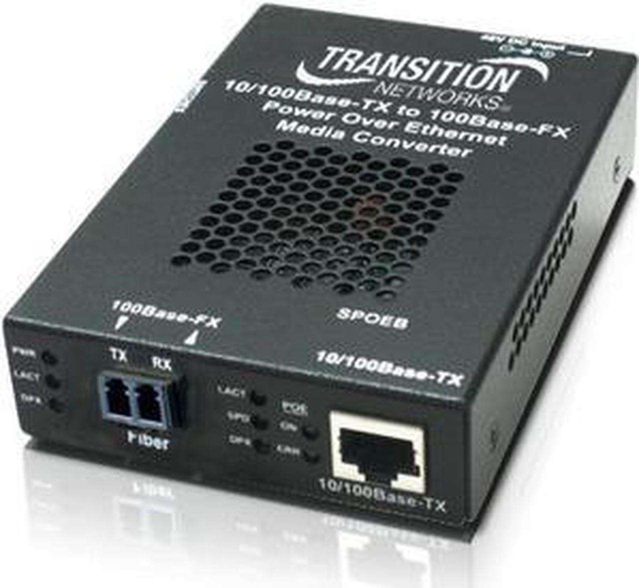 Alt view image 14 of 17 - Transition Networks Stand-alone Fast Ethernet PoE Media Converter