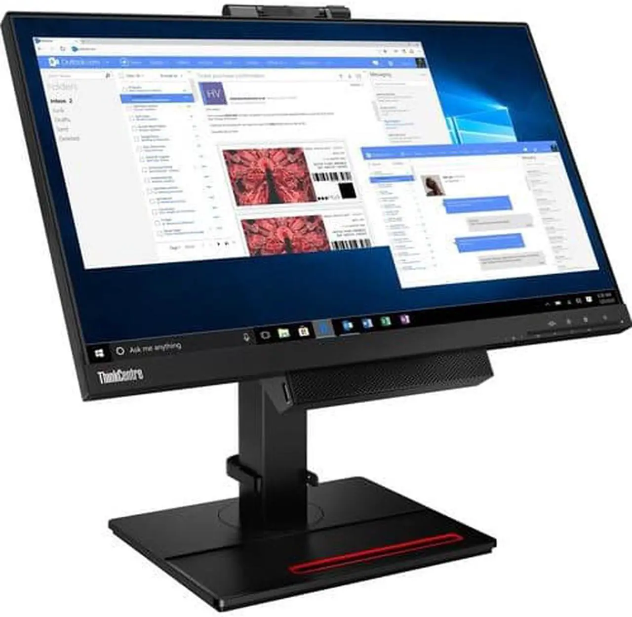 Alt view image 9 of 14 - Lenovo ThinkCentre TIO24Gen 4 24" WLED FHD- Touch Monitor with Webcam, Speaker and Mic