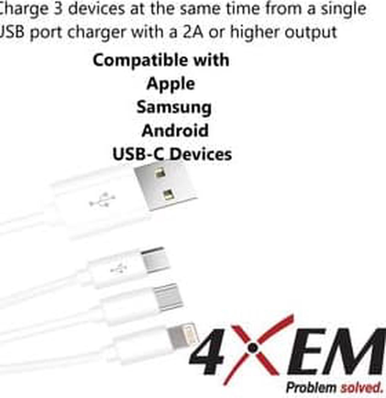 Alt view image 11 of 11 - 4Xem Usb To Lightning Micro Usb And Usb Type C Cable For Iphone/Ipod/Ipad/Galaxy