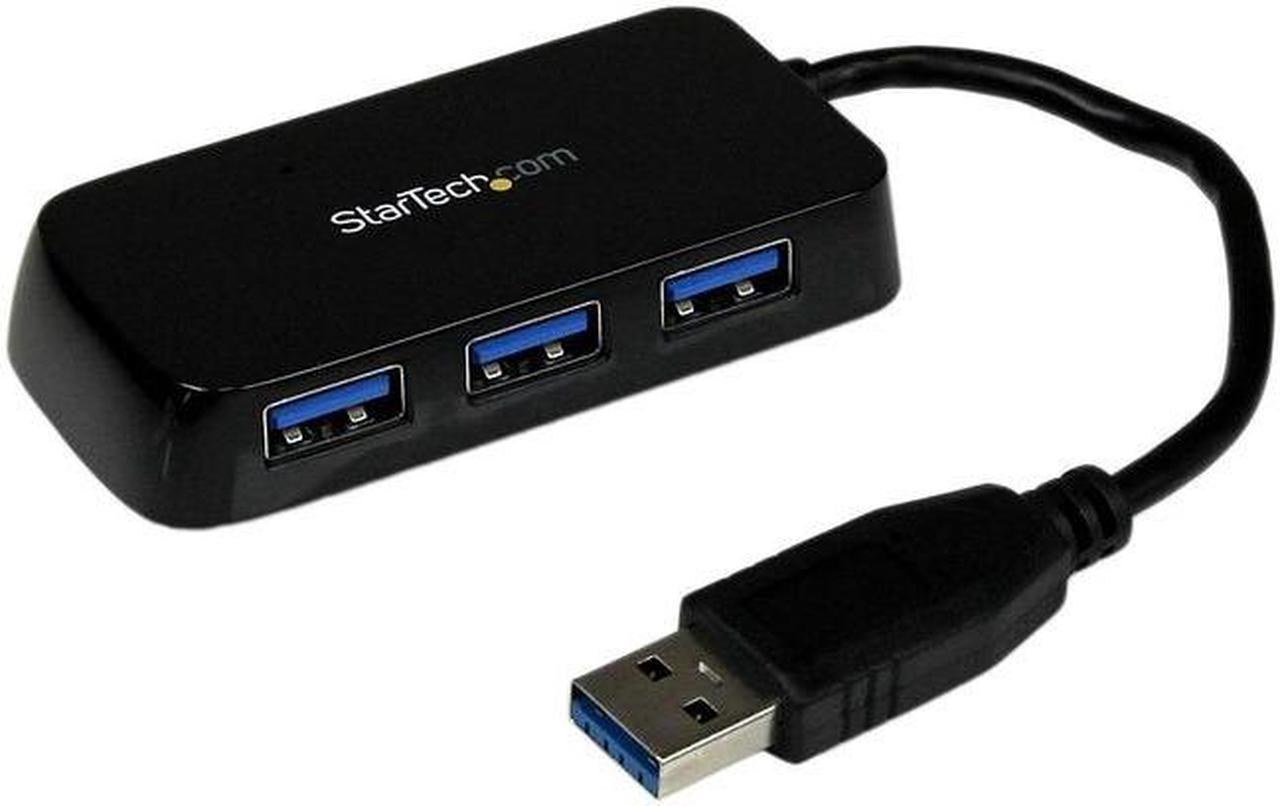 StarTech.com Portable 4 Port SuperSpeed Mini USB 3.0 Hub - Black