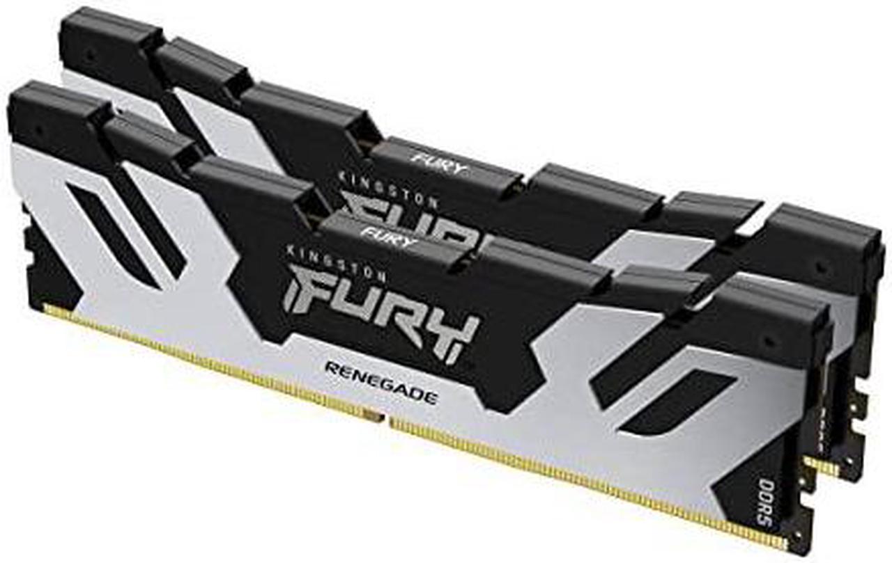 Kingston Fury Renegade DDR5 Silver/Black XMP 96GB 6000MT/s CL32 DIMM Desktop Gaming Memory (Kit of 2) - KF560C32RSK2-96