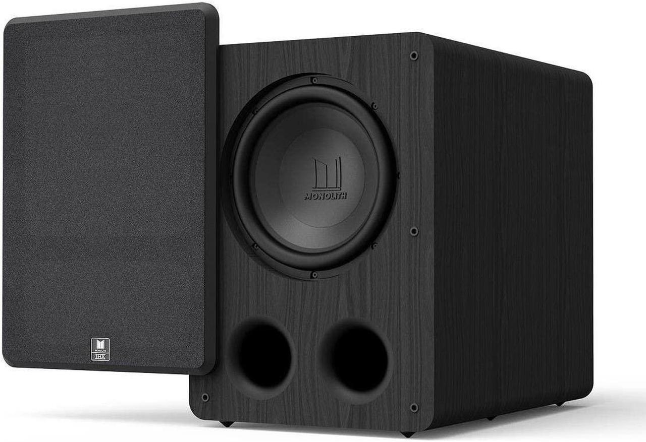 Alt view image 10 of 10 - Monoprice Monolith M-12 V2 12in THX Certified Ultra 500 Watt Powered Subwoofer, Massive Output, Low Distortion, Vented HDF Cabinet