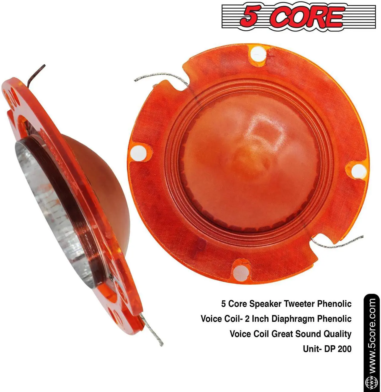 Alt view image 4 of 7 - 5 Core 2 Inch Universal Phenolic Diaphragm Replacement DIY Voice Coil 50.8mm with High Pitch Upto 6.5 Khz Great Sound Quality for PA Horn Compression Driver - DP 200 1Pcs