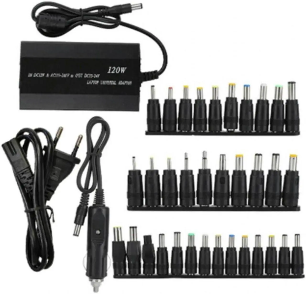Main image of Universal 120W 34 Tips Car Home Charger Power Supply Adapter for Laptop Notebook EU Plug