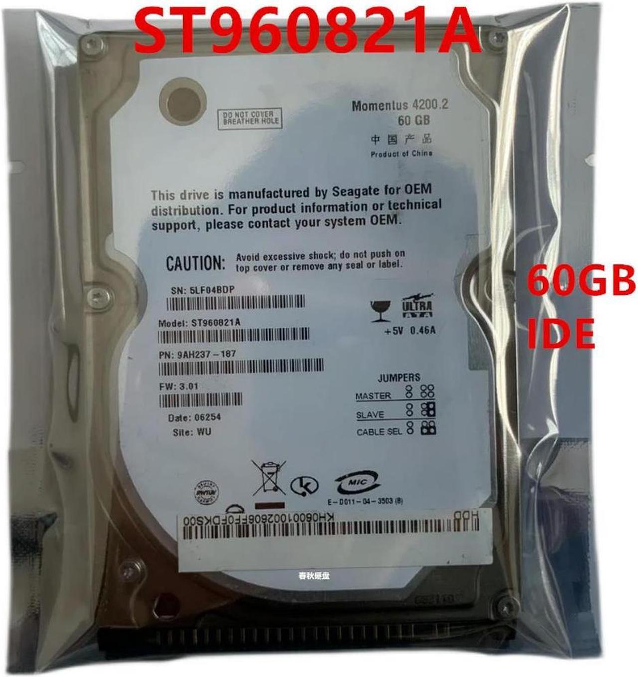 OwnShoe HDD For 60GB 2.5" IDE 2MB 4200RPM For Internal Hard Disk For Notebook HDD For ST960821A