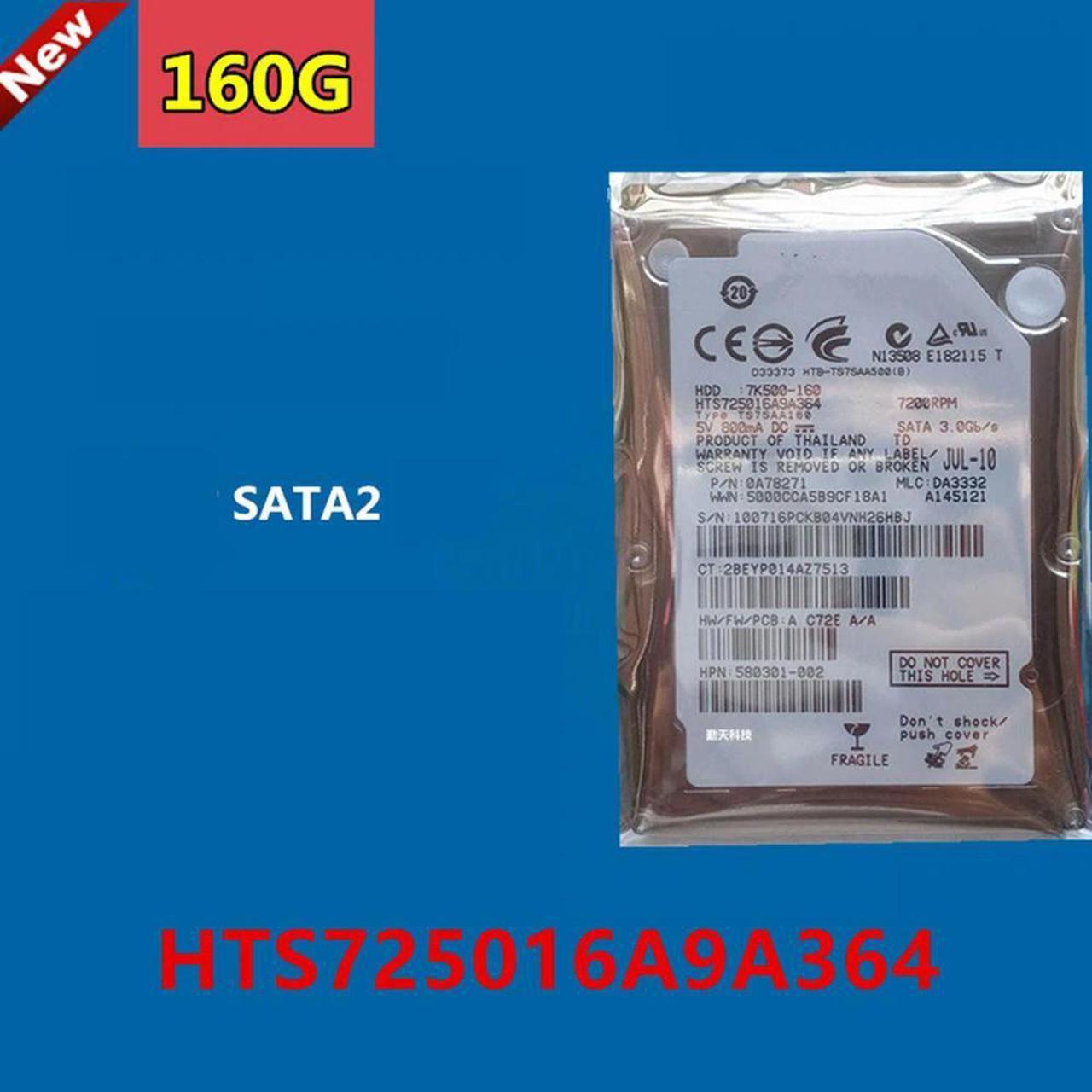 OwnShoe HDD For Hgst 160GB 2.5" SATA 3 Gb/s 16MB 7200RPM For Internal Hard Disk For Notebook HDD For HTS725016A9A364