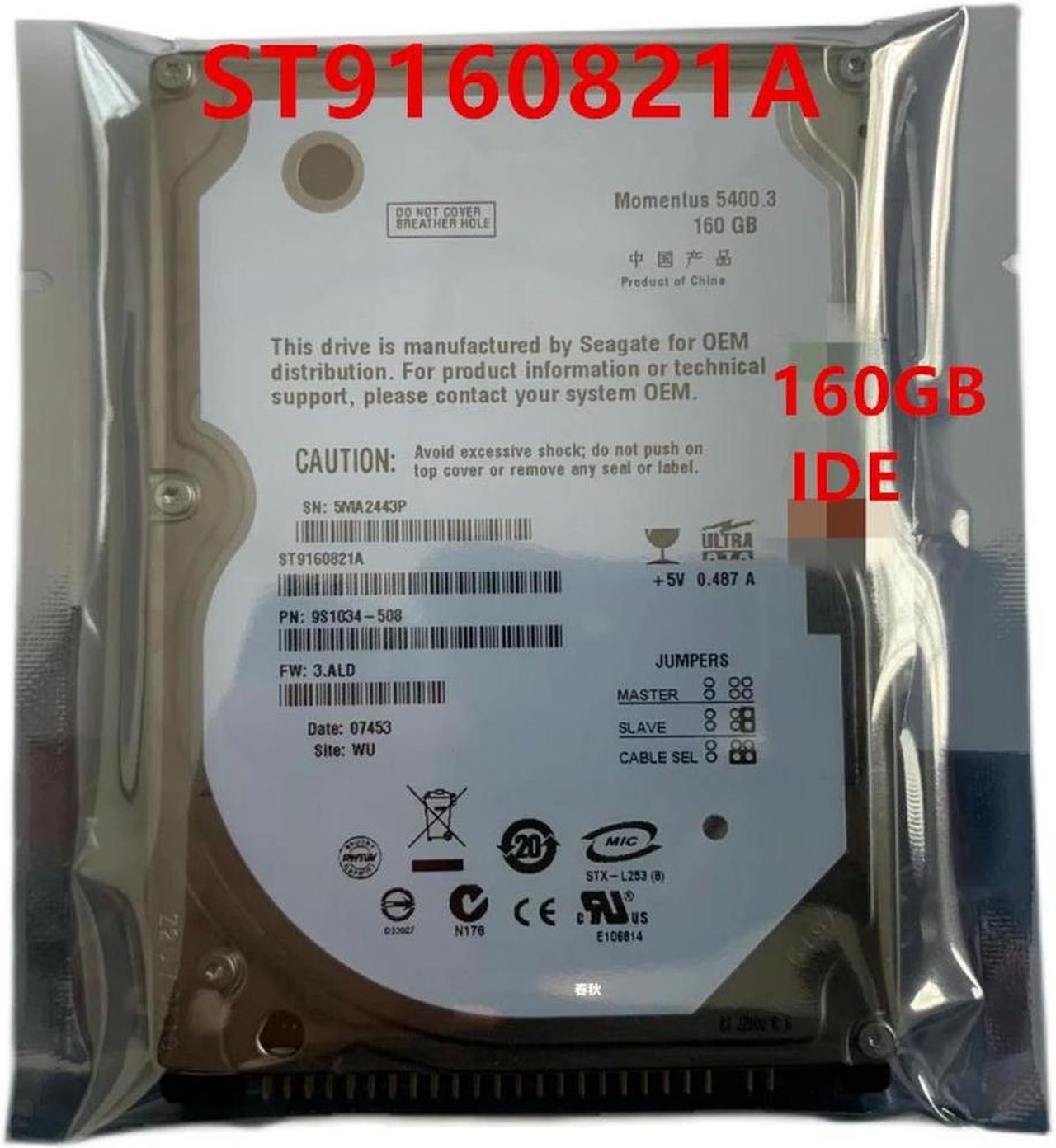 OwnShoe HDD For 160GB 2.5" IDE 8MB 5400RPM 9.5MM For Internal Hard Disk For Notebook HDD For ST9160821A