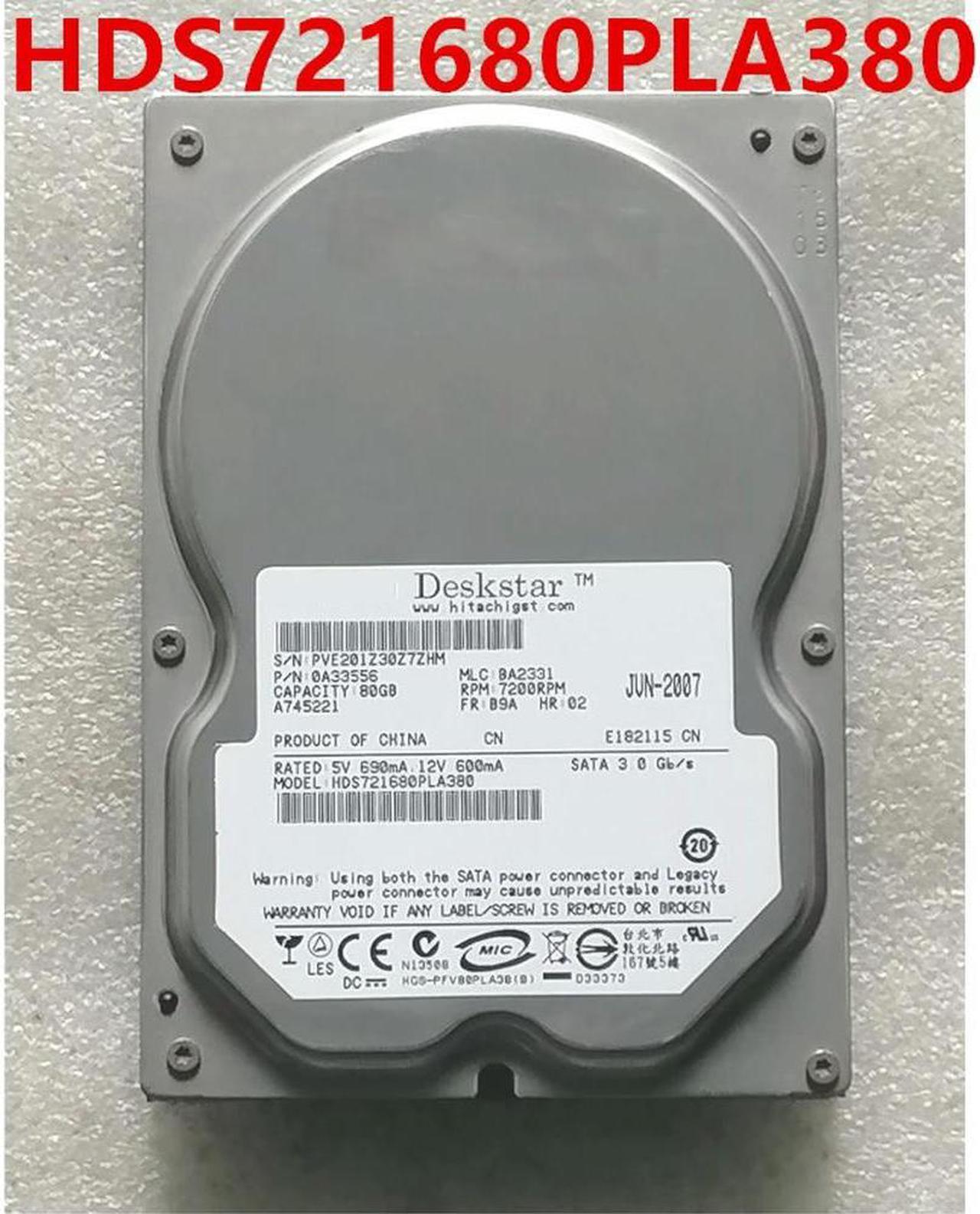 OwnShoe Almost HDD For Hitachi 80GB 3.5" SATA 8MB 7200RPM For Internal HDD For Desktop HDD For HDS721680PLA380