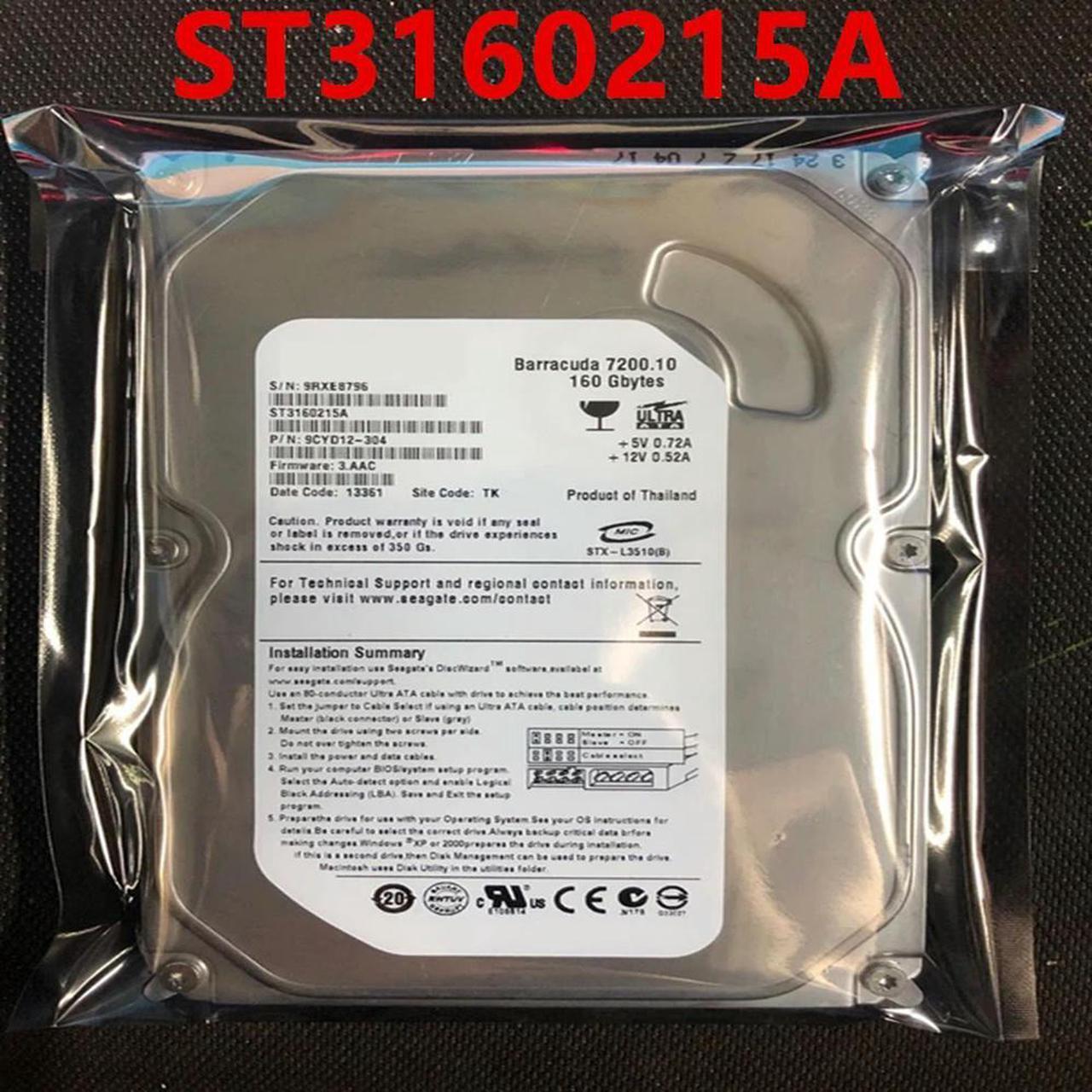 OwnShoe HDD For 160GB 3.5" IDE 8MB 7200RPM For Internal Hard Disk For Desktop Computer HDD For ST3160215A