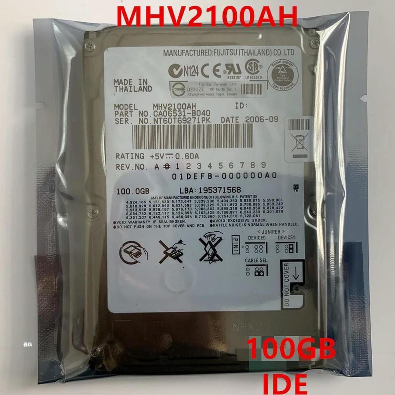 OwnShoe HDD For Fujitsu100GB 2.5" IDE 2MB 4200RPM 9.5MM For Internal Hard Disk For Notebook HDD For MHV2100AH