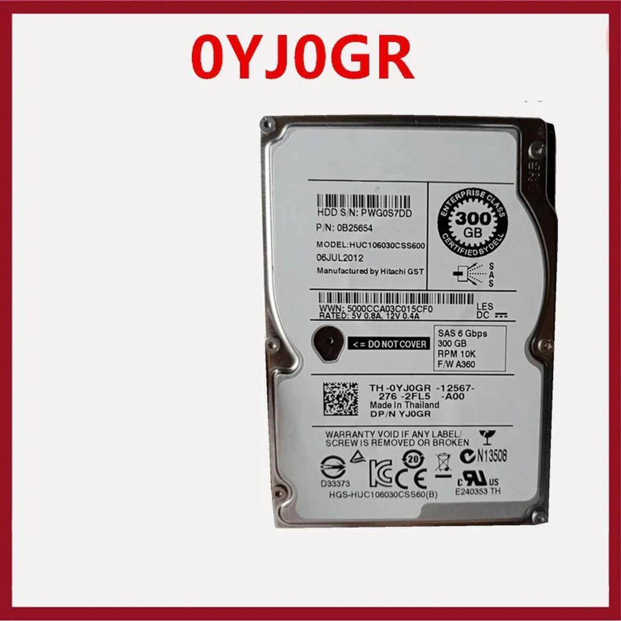 OwnShoe Almost HDD For 300GB 2.5" SAS 6 Gb/s 64MB 10K For Internal HDD For Server HDD For YJ0GR 0YJ0GR HUC106030CSS600